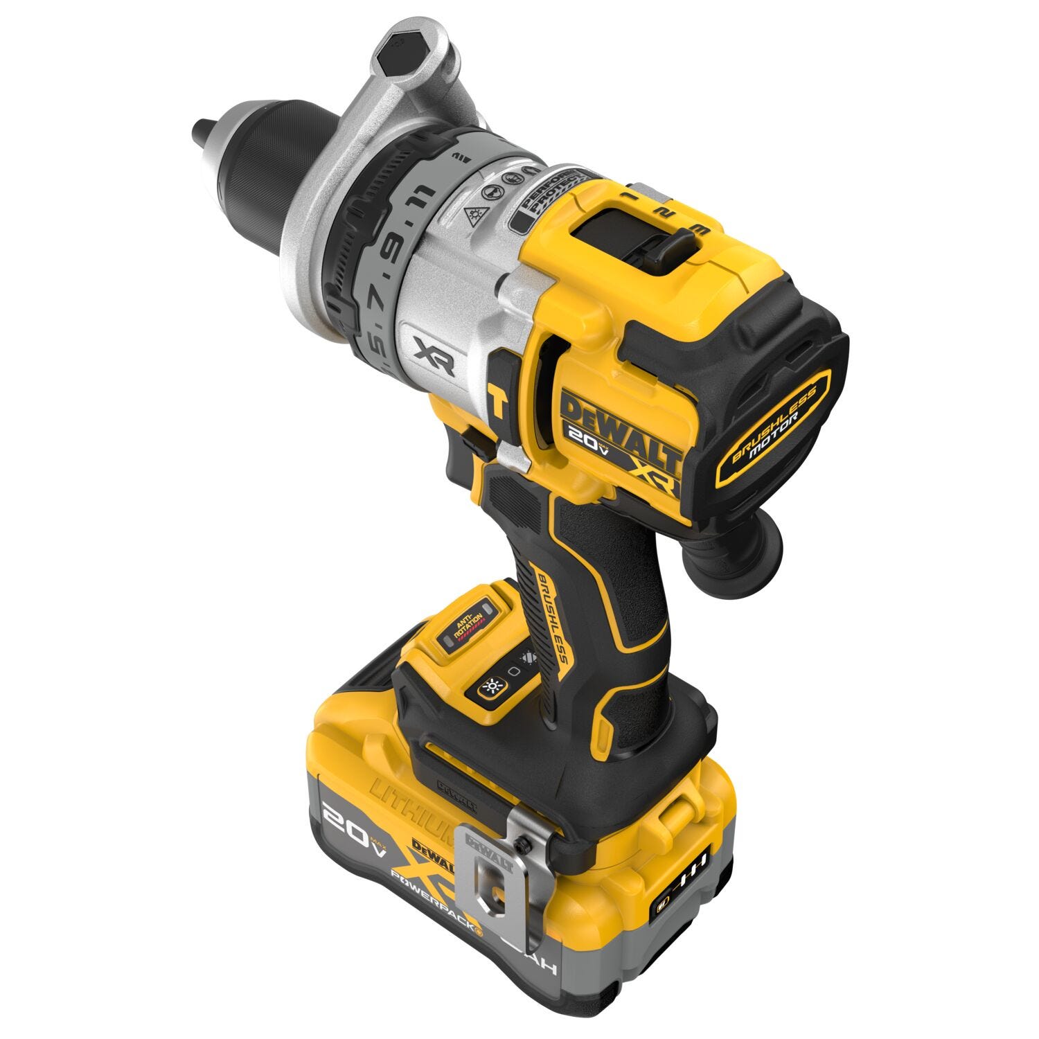 DeWalt DCD1007WW1 20V MAX XR Brushless 3-Speed 1/2 in. Hammer Drill POWERPACK 8.0Ah Kit