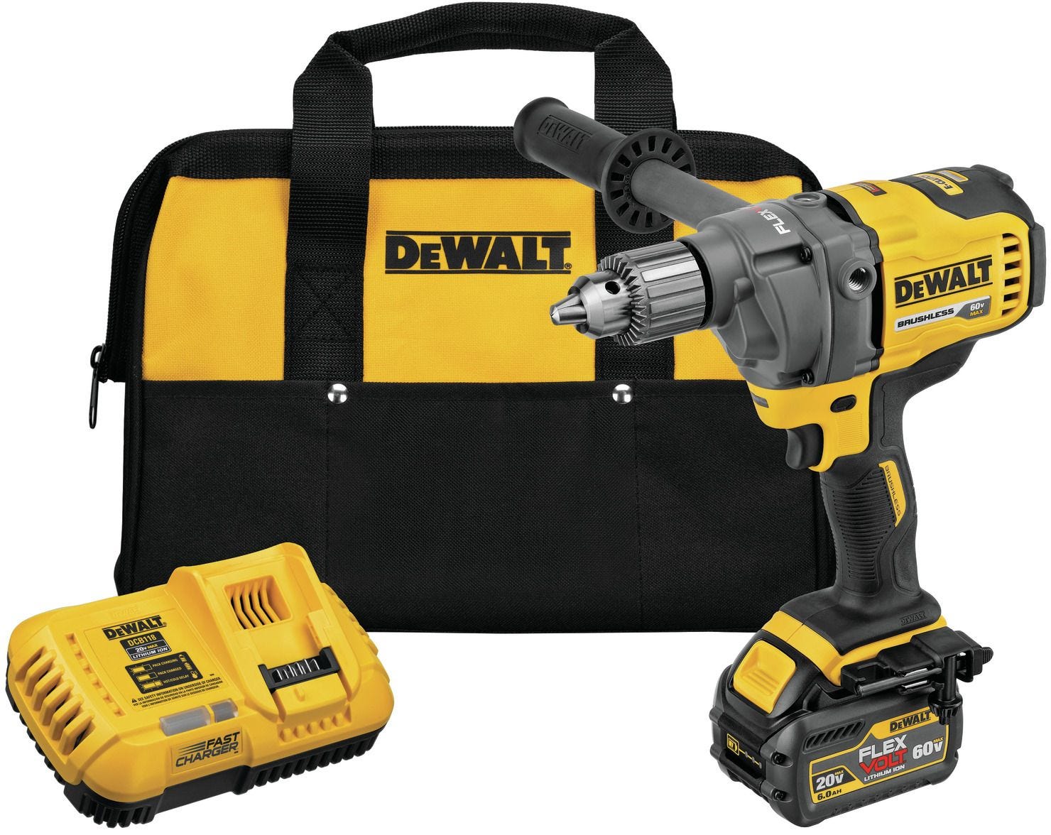 DeWalt DCD130T1 FlexVOLT 60V Max Mixer / Drill With E-Clutch System 6.0Ah Kit