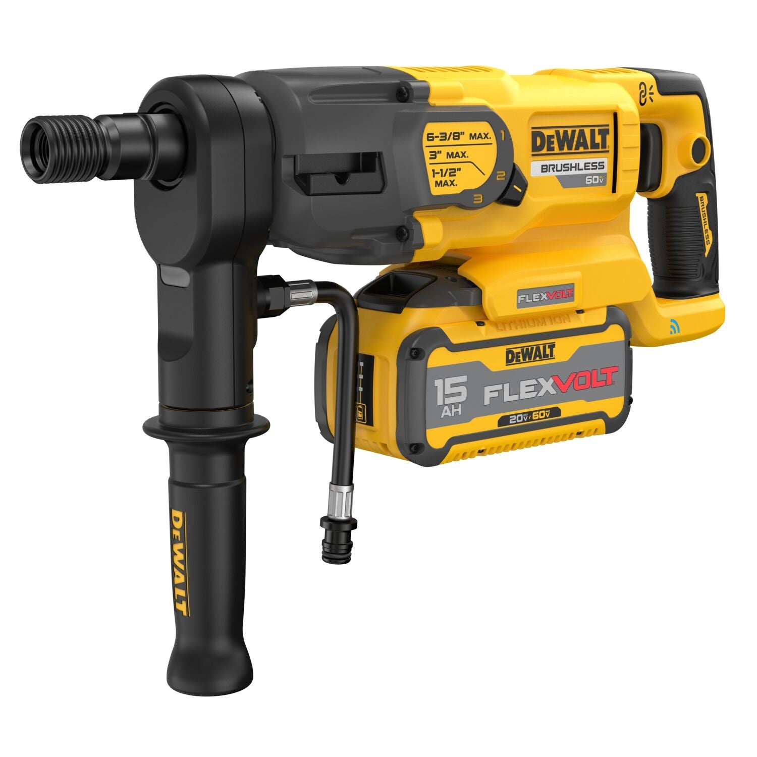 DeWalt DCD150Z2 60V MAX Brushless 6-3/8 in. 3-Speed Core Drill FLEXVOLT 15Ah Kit