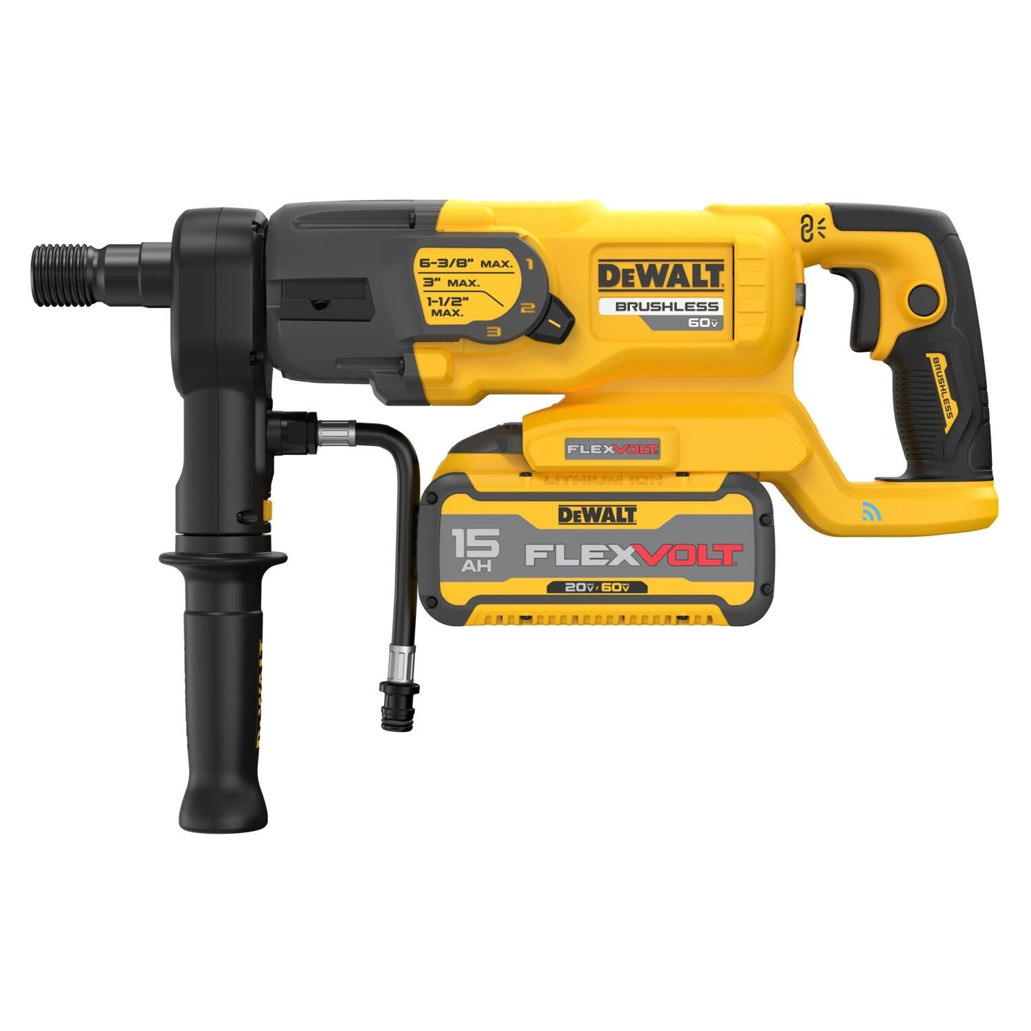 DeWalt DCD150Z2 60V MAX Brushless 6-3/8 in. 3-Speed Core Drill FLEXVOLT 15Ah Kit