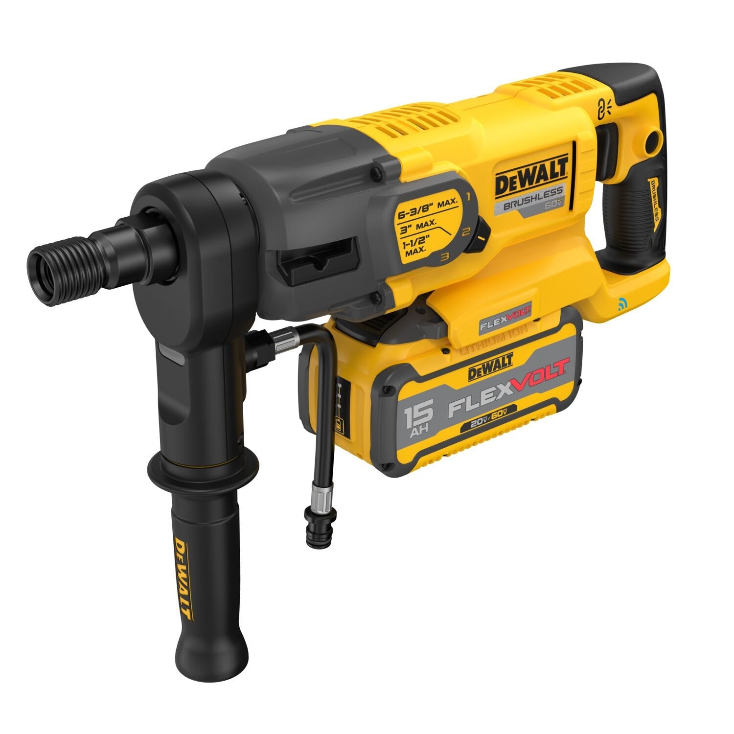 DeWalt DCD150Z2 60V MAX Brushless 6-3/8 in. 3-Speed Core Drill FLEXVOLT 15Ah Kit