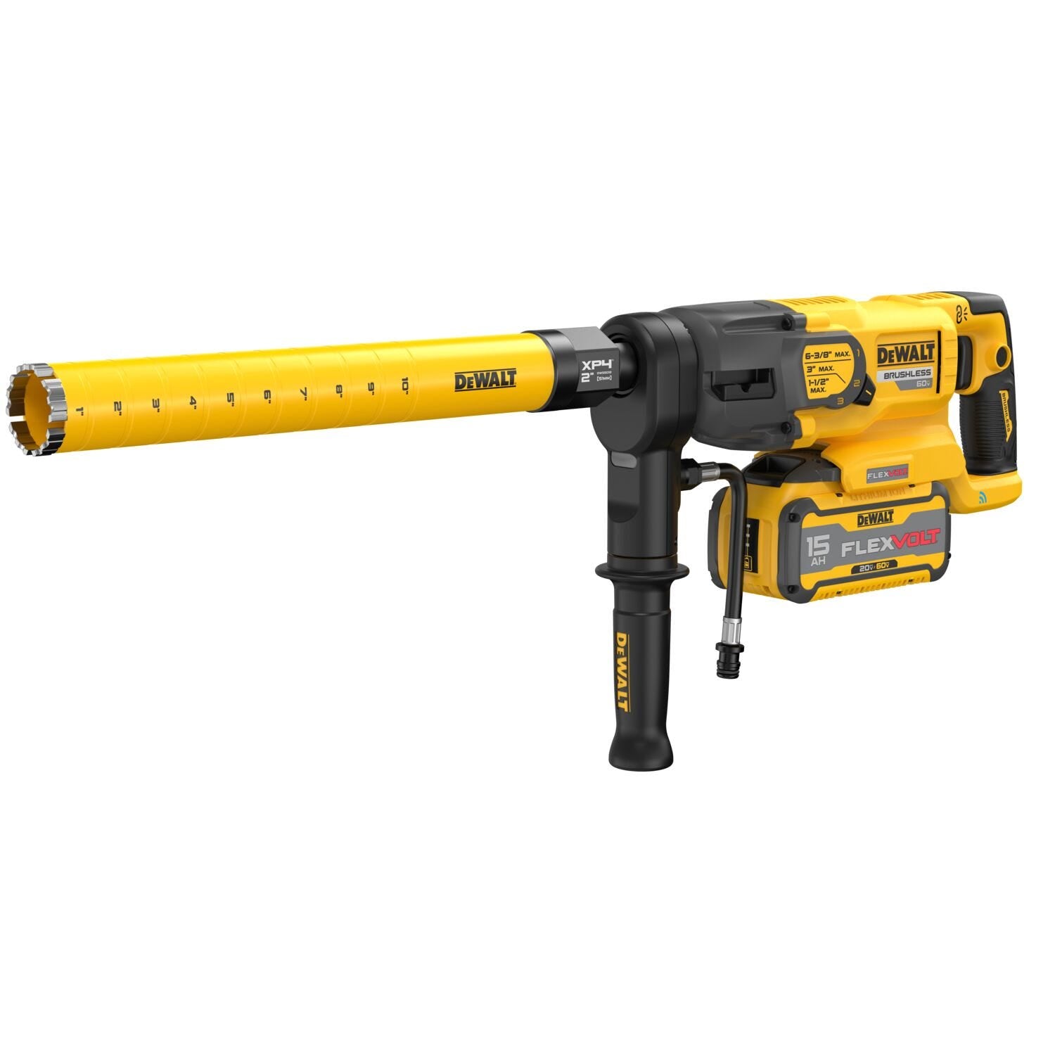 DeWalt DCD150Z2 60V MAX Brushless 6-3/8 in. 3-Speed Core Drill FLEXVOLT 15Ah Kit