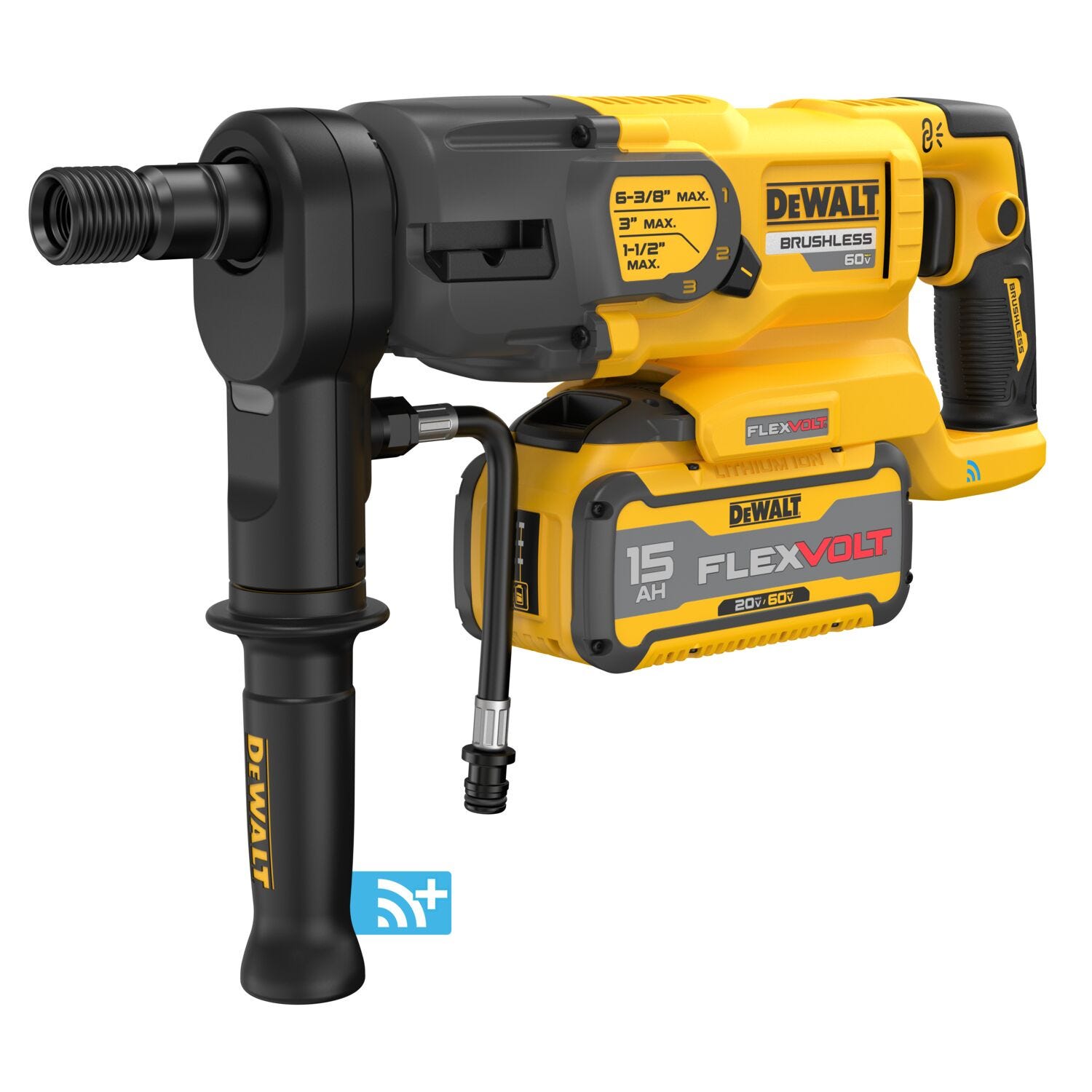 DeWalt DCD150Z2 60V MAX Brushless 6-3/8 in. 3-Speed Core Drill FLEXVOLT 15Ah Kit
