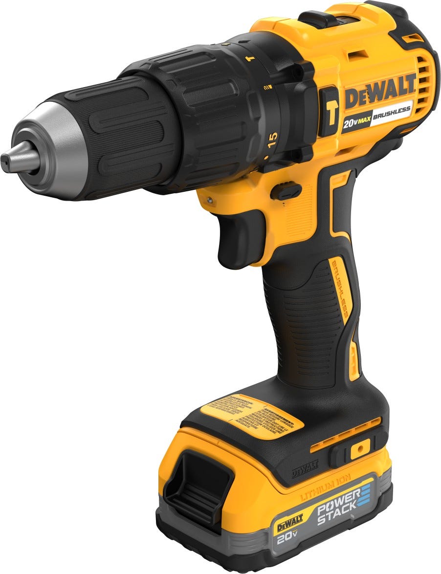 DEWALT DCD778E1 20V MAX* Brushless 1/2 in. Hammer Drill/Driver PowerStack Kit