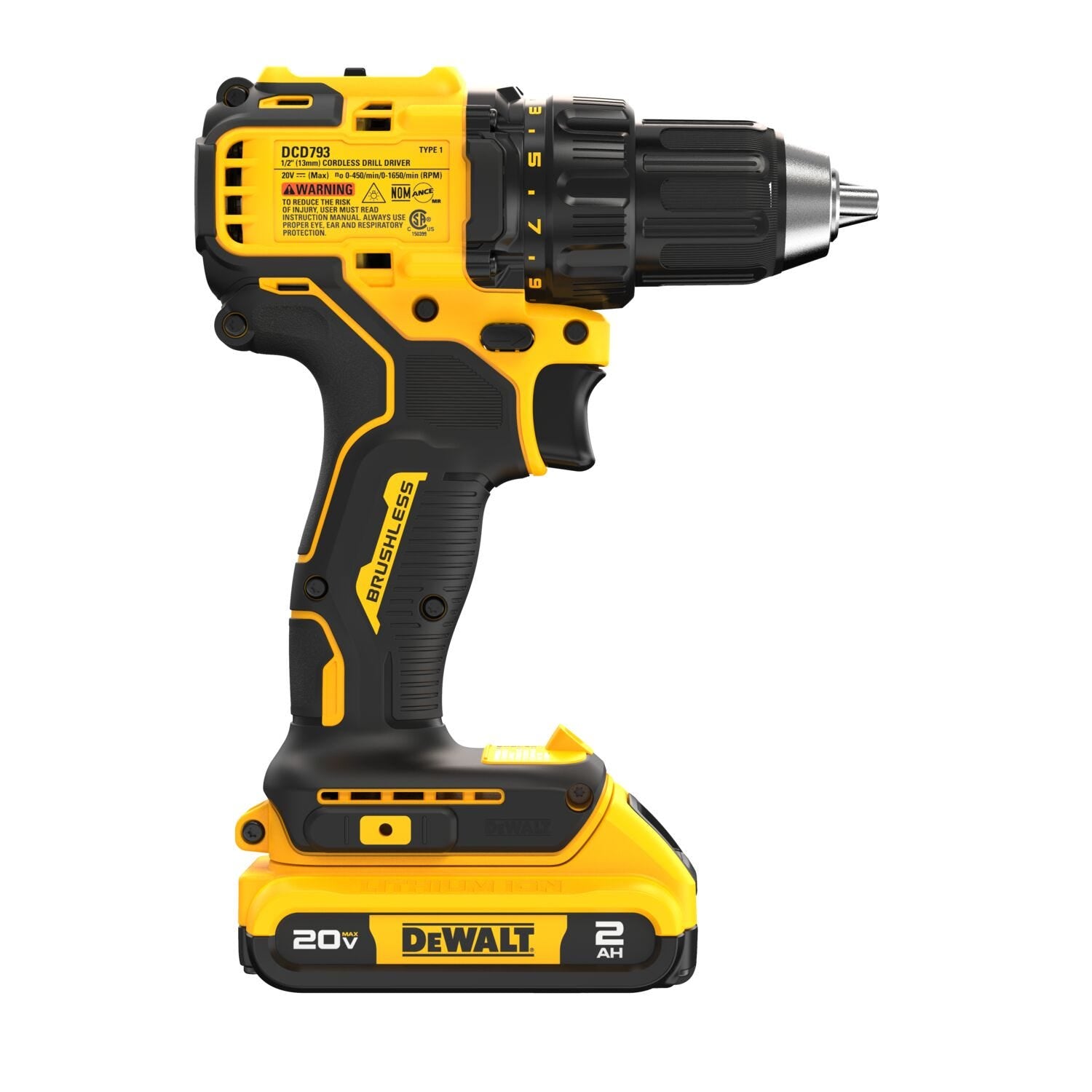 DeWalt DCD793D1 20V MAX Brushless 1/2 in. Drill Driver 2.0Ah Kit