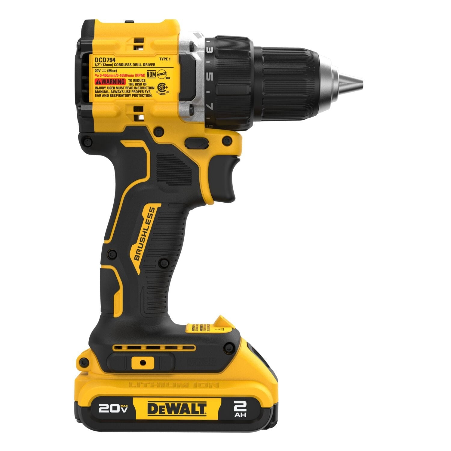 DeWalt DCD794D1 ATOMIC COMPACT SERIES 20V MAX Brushless 1/2 in. Drill Driver 2.0Ah Kit