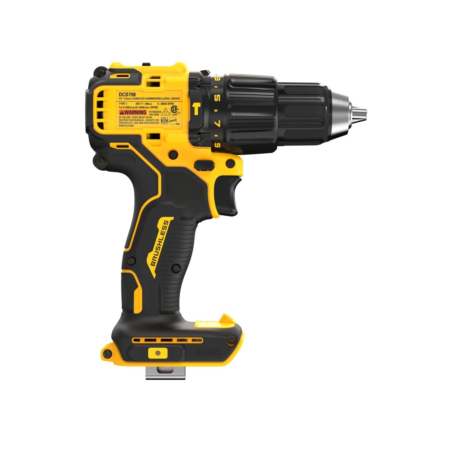 DeWalt DCD798B 20V MAX Brushless 1/2 in. Hammer Drill, Tool Only