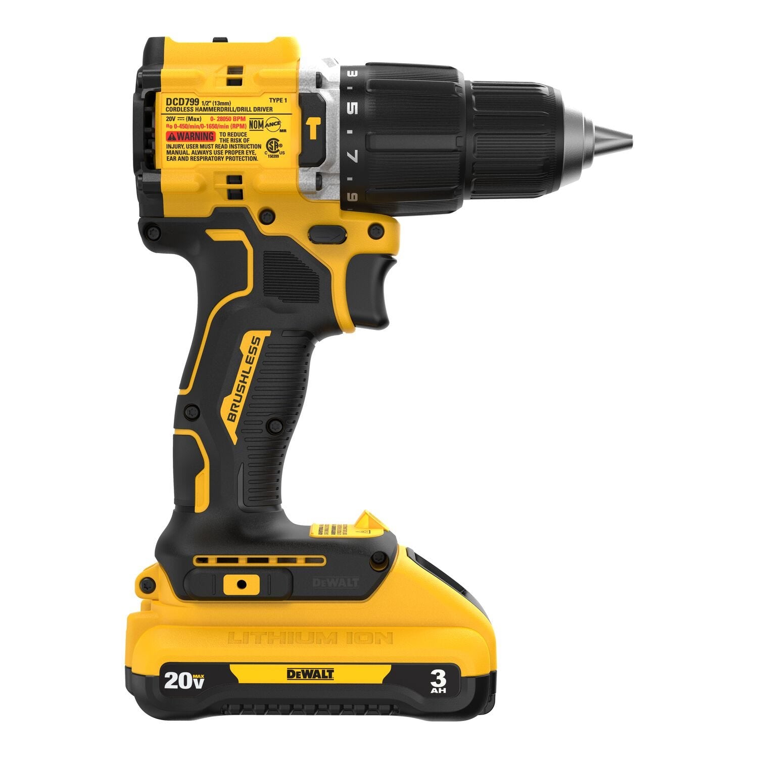 DeWalt DCD799L1 ATOMIC COMPACT SERIES 20V MAX Brushless 1/2 in. Hammer Drill 3.0Ah Kit