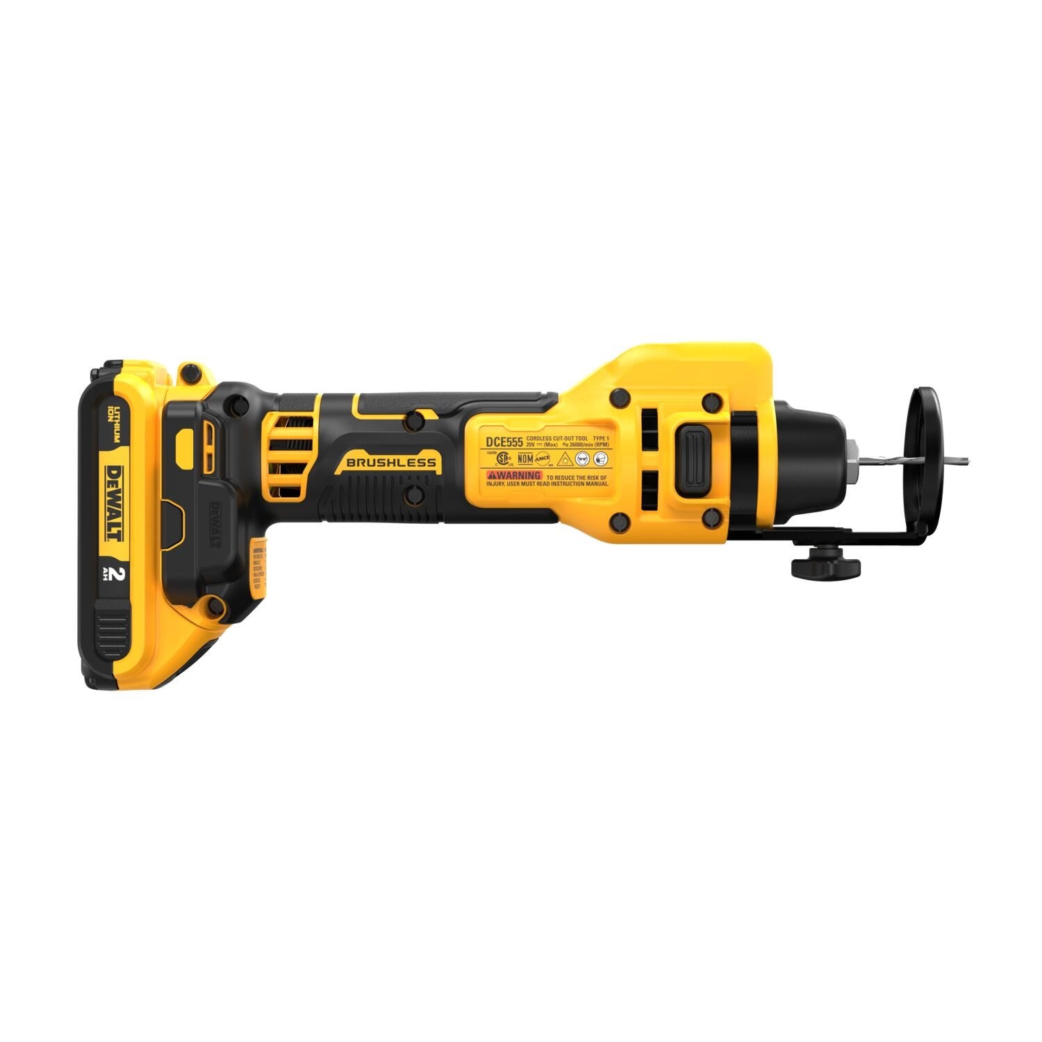 DeWalt DCE555D2 20V MAX XR Brushless Drywall Cut-Out Tool 2.0Ah Kit
