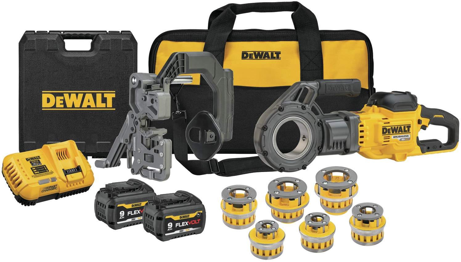 DeWalt DCE700X2K Flexvolt 60V MAX Cordless Pipe Threader Kit With Die Heads