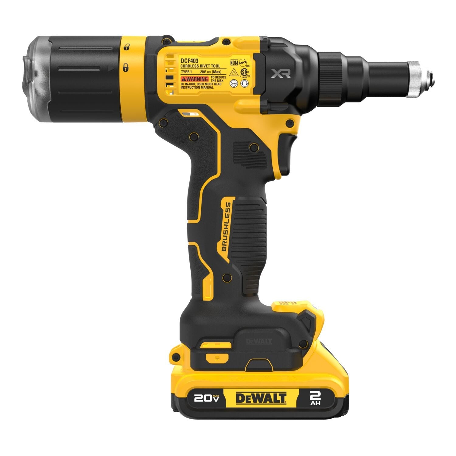 DeWalt DCF403D1 20V MAX XR Brushless 3/16 in. Rivet Tool 2.0Ah Kit