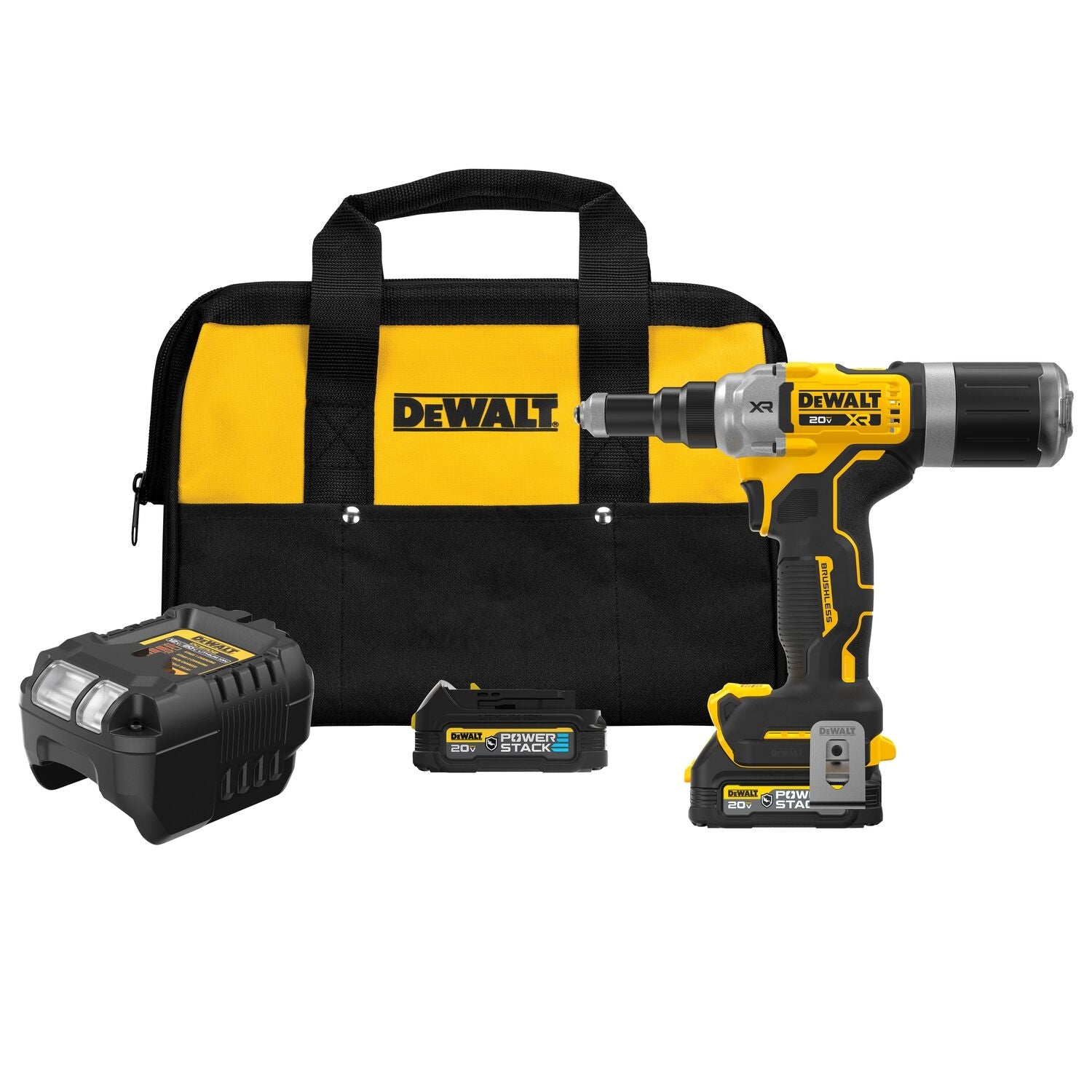 DeWalt DCF414GE2 20V MAX XR Brushless 1/4 in. Rivet Tool POWERSTACK 1.7Ah Kit