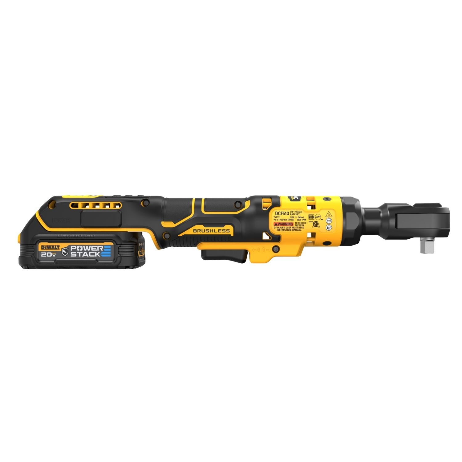 DeWalt DCF513GE1 ATOMIC 20V MAX Brushless 3/8 in. Ratchet POWERSTACK Oil-Resistant 1.7Ah Kit