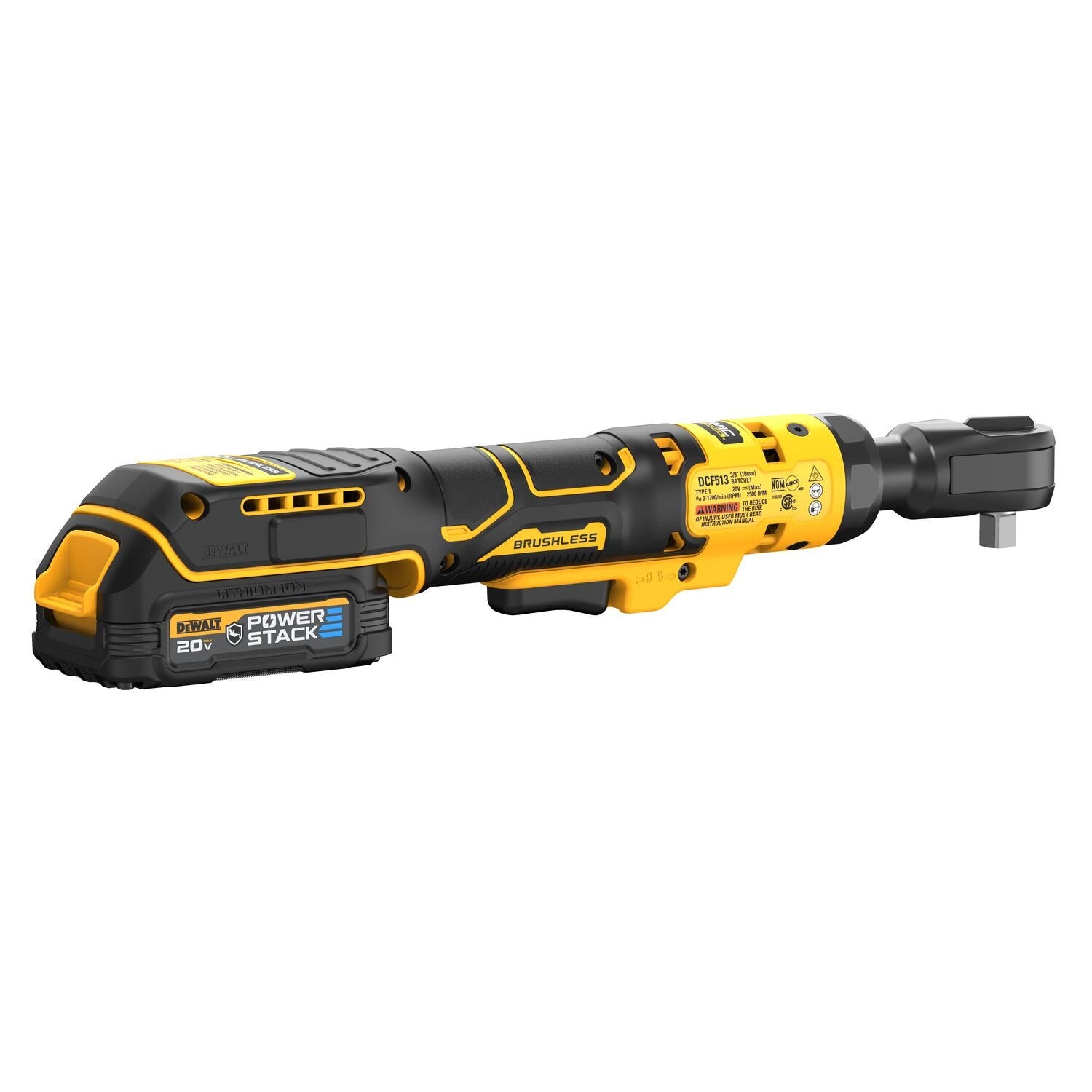 DeWalt DCF513GE1 ATOMIC 20V MAX Brushless 3/8 in. Ratchet POWERSTACK Oil-Resistant 1.7Ah Kit