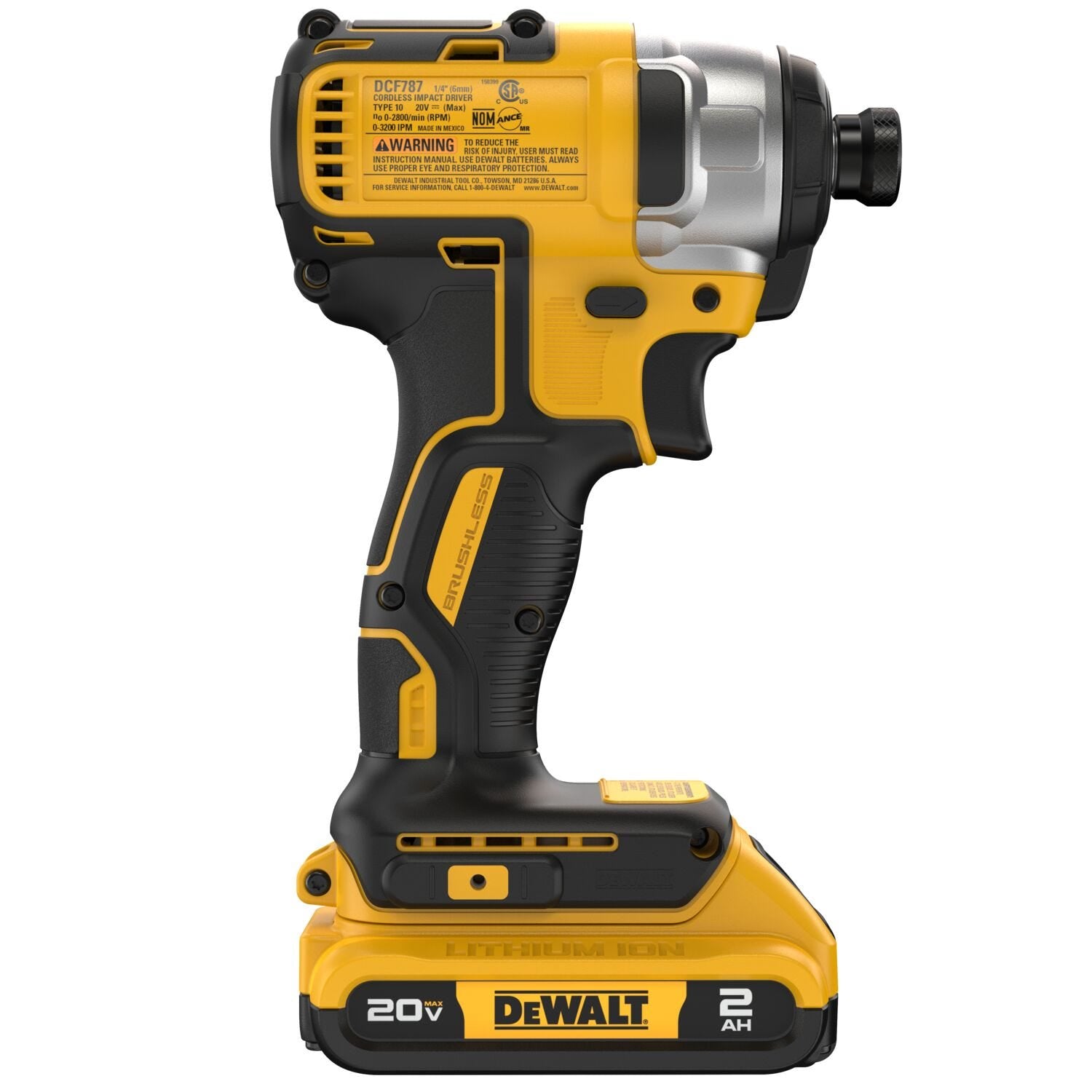 DeWalt DCF787D1 20V MAX Brushless 1/4 in. Impact Driver 2.0Ah Kit