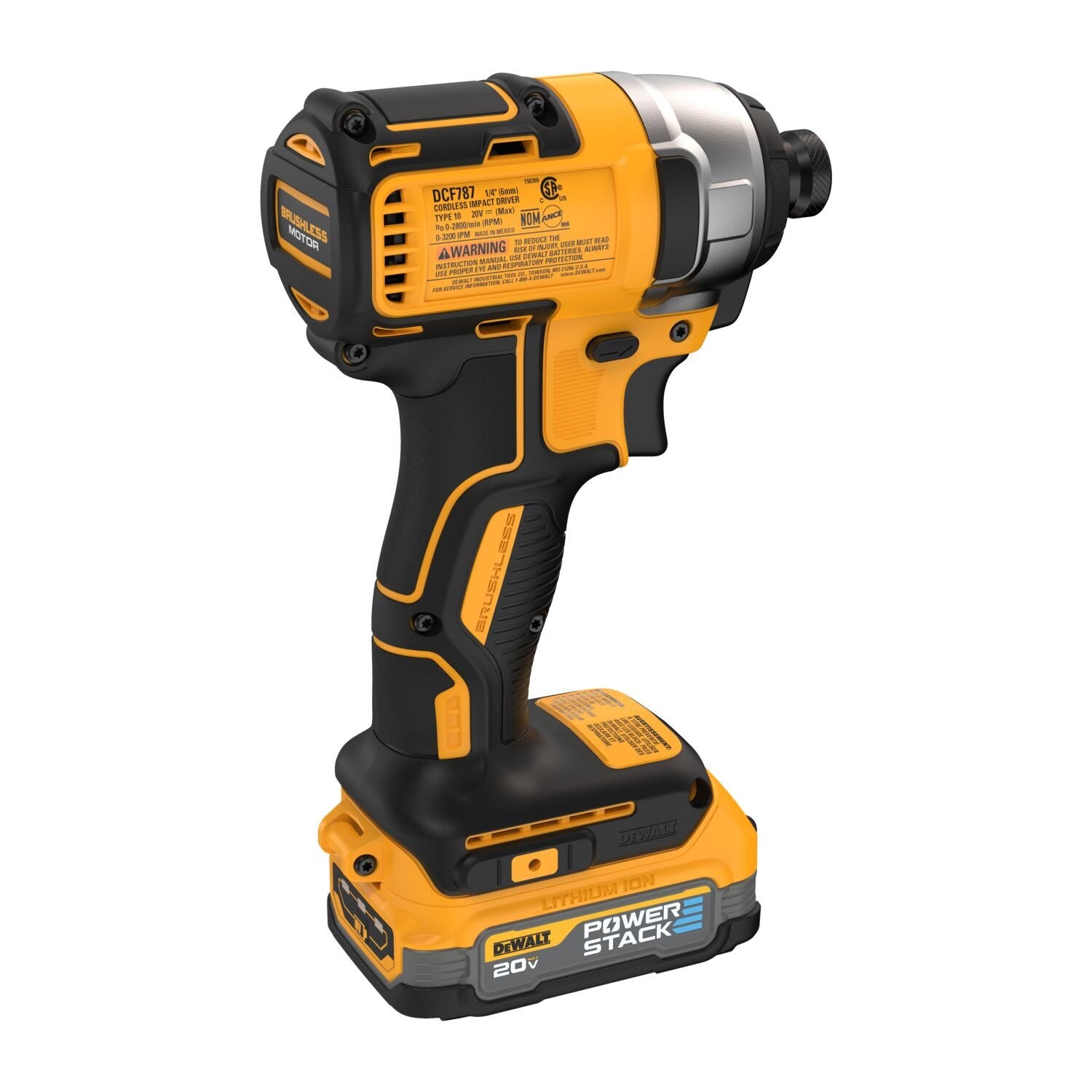 DeWalt DCF787E1 20V MAX Brushless 1/4 in. Impact Driver POWERSTACK 1.7Ah Kit