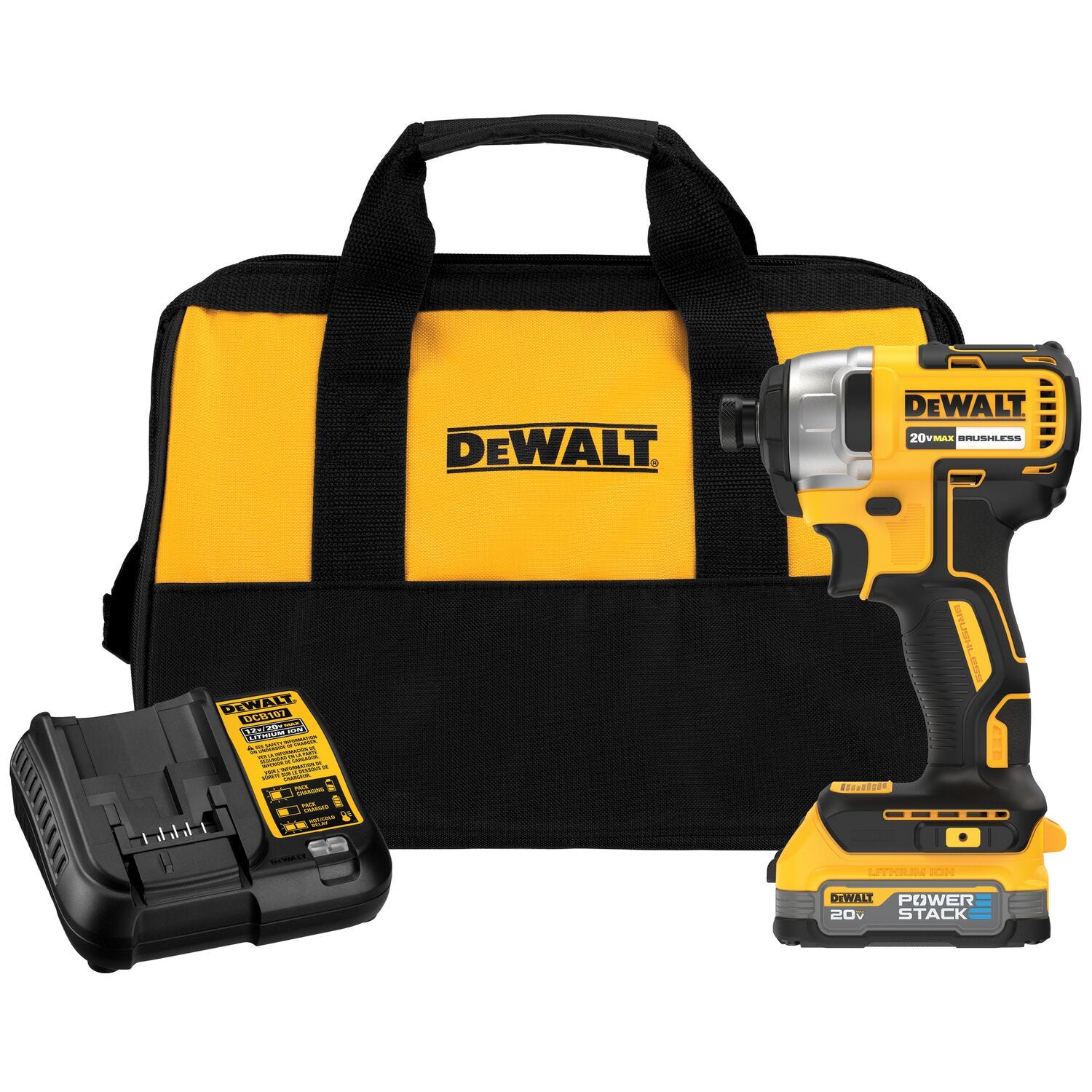 DeWalt DCF787E1 20V MAX Brushless 1/4 in. Impact Driver POWERSTACK 1.7Ah Kit