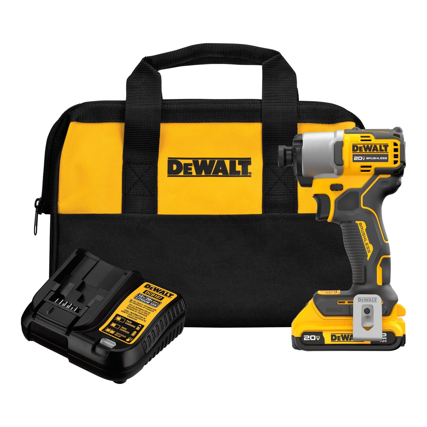 DeWalt DCF840D1 20V MAX Brushless 1/4 in. Impact Driver 2.0Ah Kit