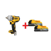 DeWalt 20V MAX XR 1/2 in. Mid-Range Impact Wrench w/ Hog Ring Anvil plus 20V MAX POWERSTACK 1.7Ah Compact Battery 2-Pack
