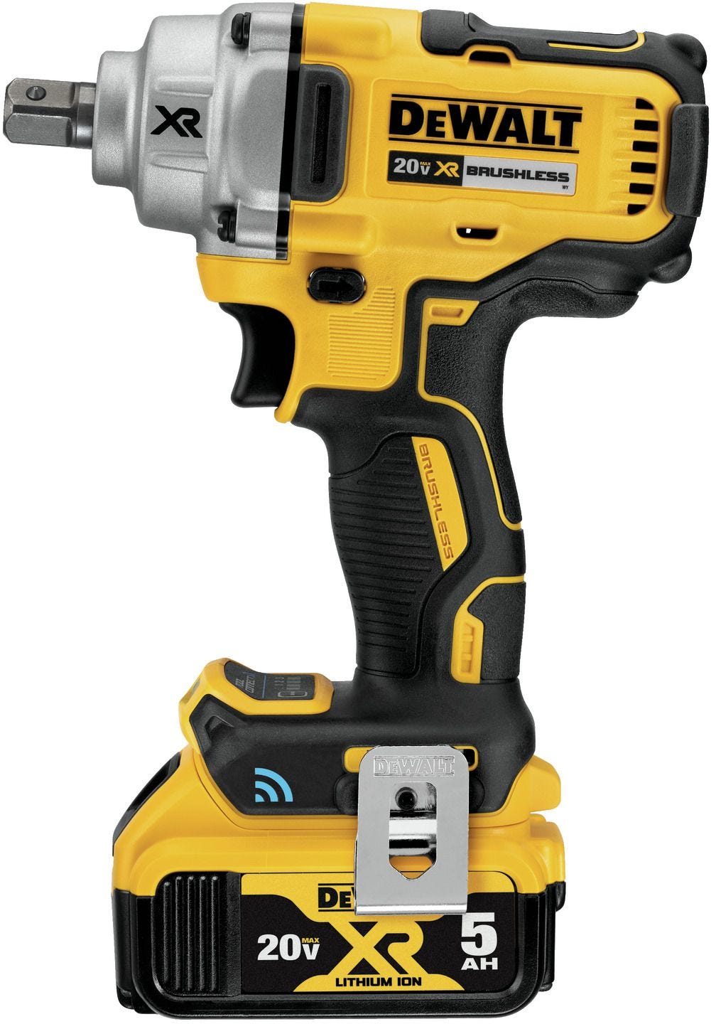 DeWalt DCF896P2 20V MAX Tool Connect 1/2-Inch Mid-Range Detent Pin Anvil Impact Wrench 5.0Ah Kit