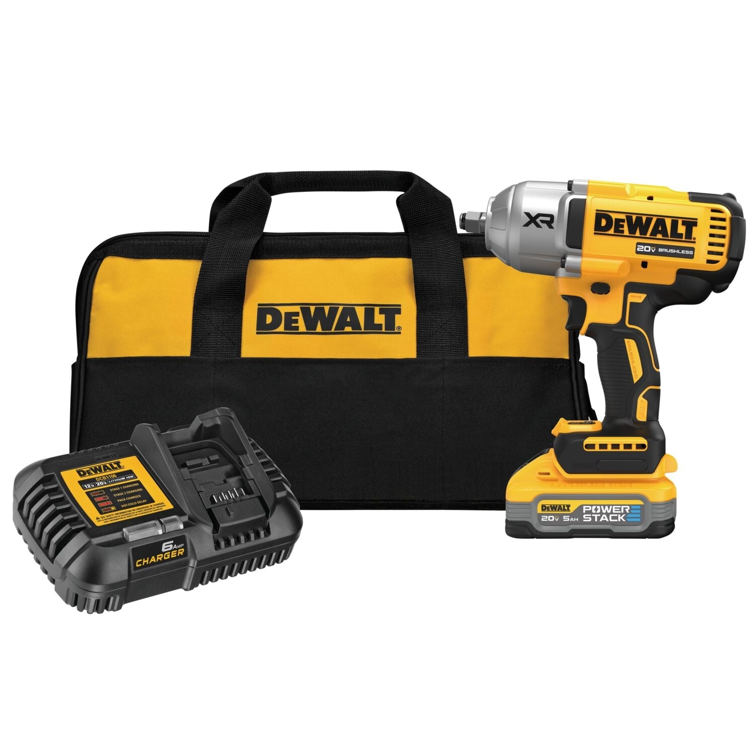 DeWalt DCF900H1 20V MAX* XR 1/2 In. High Torque Impact Wrench with Hog Ring Anvil and POWERSTACK 5.0Ah Battery