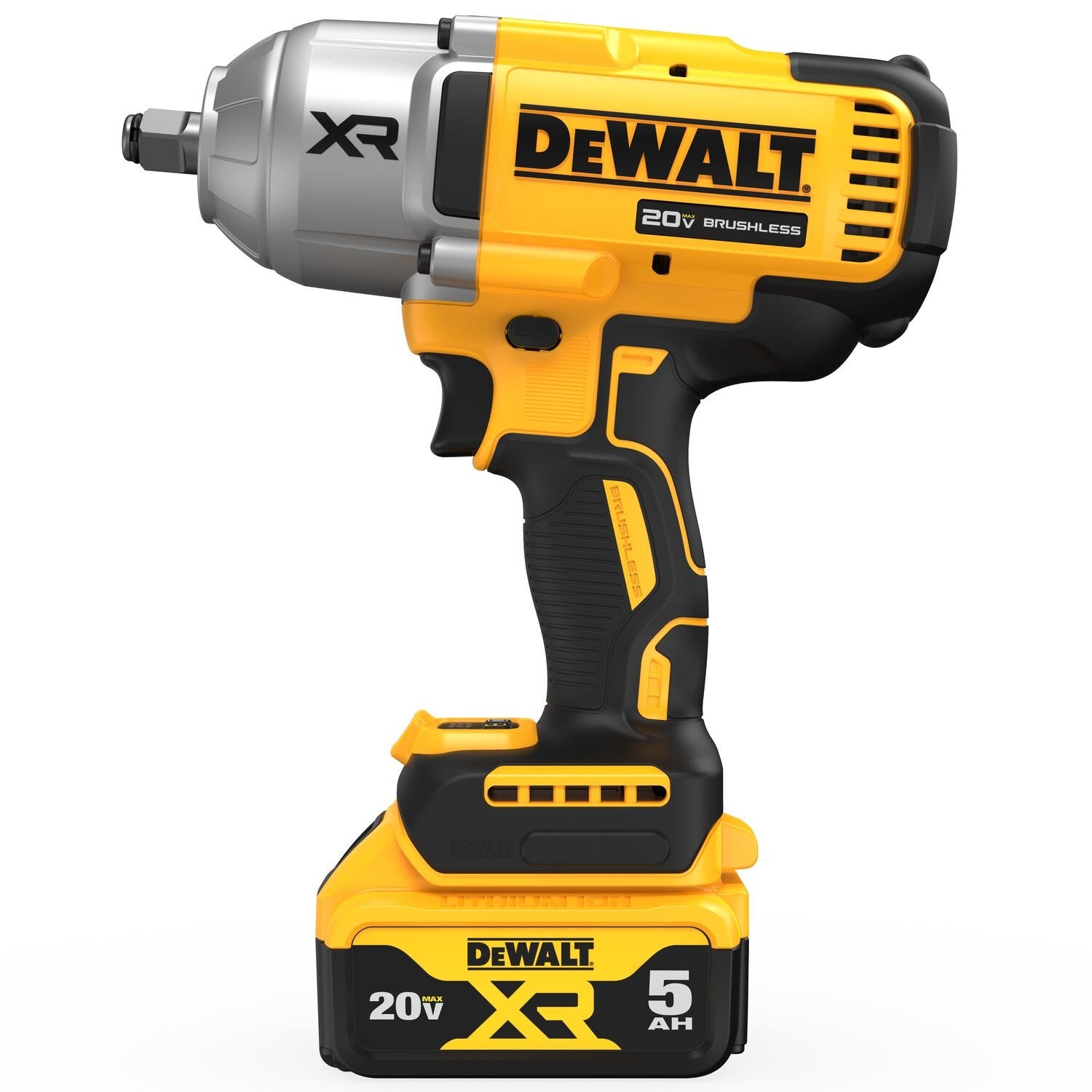 DeWalt DCF900P1 20V MAX XR 1/2" High Torque Impact Wrench with Hog Ring Anvil & Oil-Resistant 5.0Ah Batteries Kit