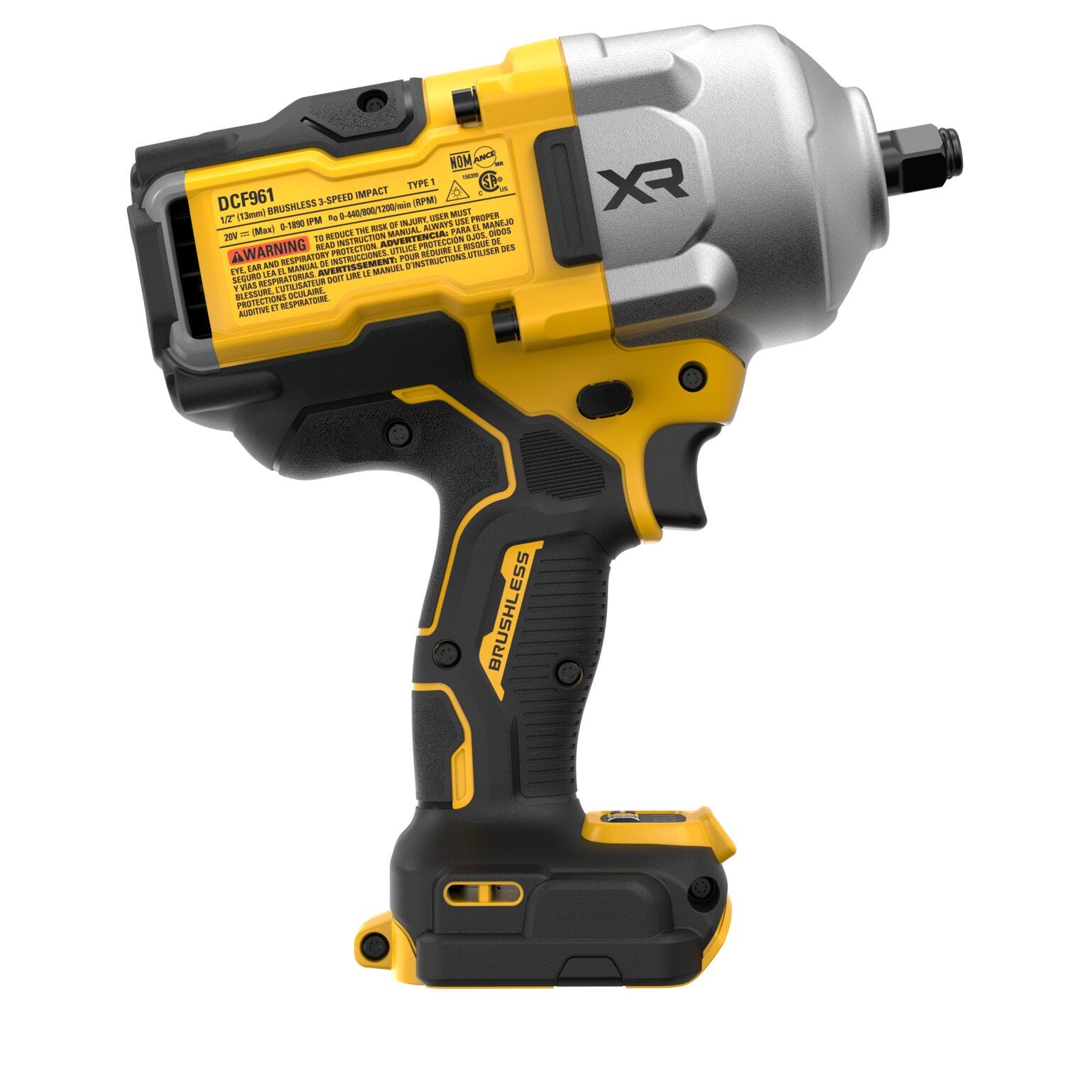 DeWalt DCF961B 20V MAX XR Brushless 1/2 in. High-Torque Impact Wrench w/ Hog Ring Anvil, Tool Only