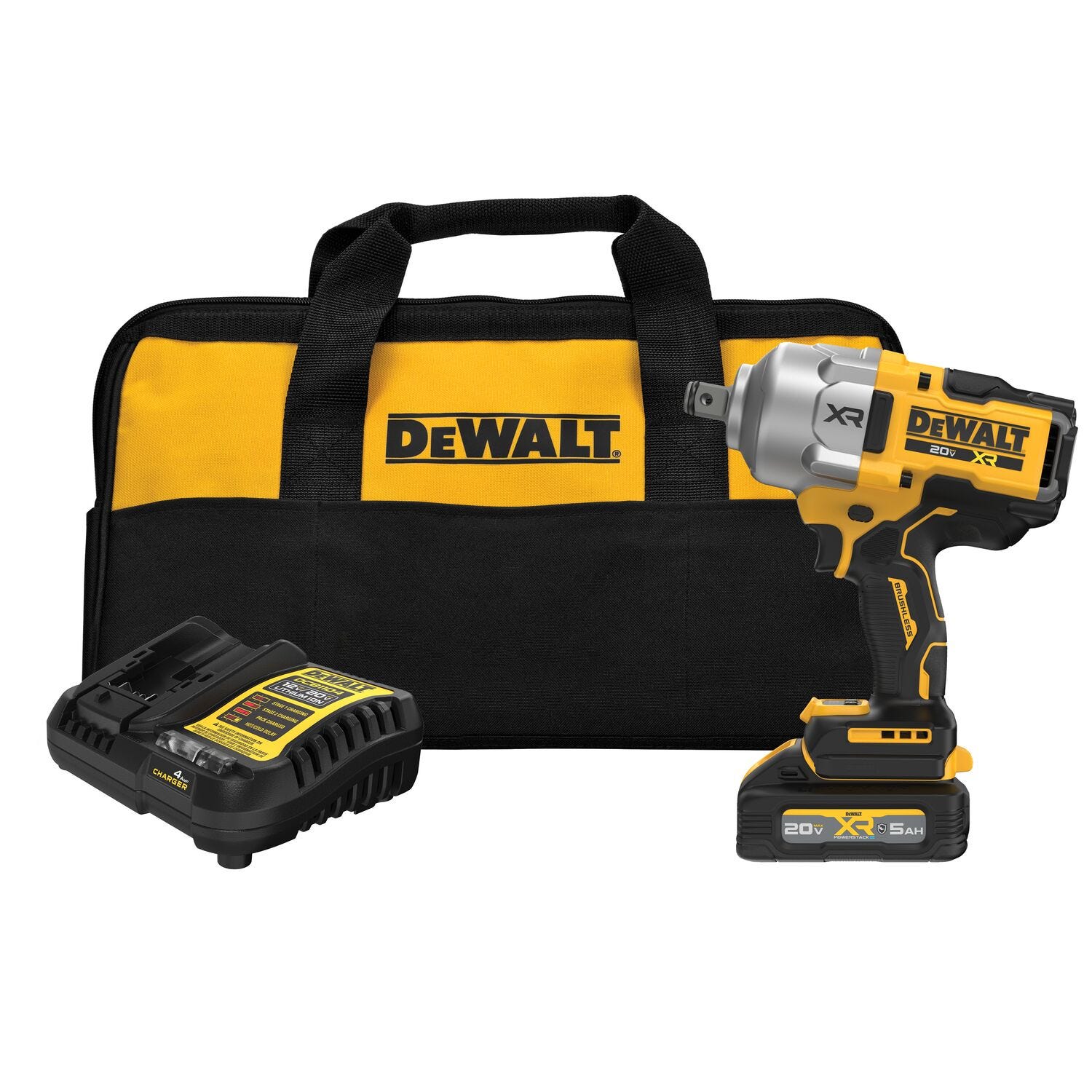 DeWalt DCF964GH1 20V MAX* XR Brushless 3/4 in. High Torque Impact Wrench w/ Hog Ring Anvil POWERSTACK 5.0Ah Kit