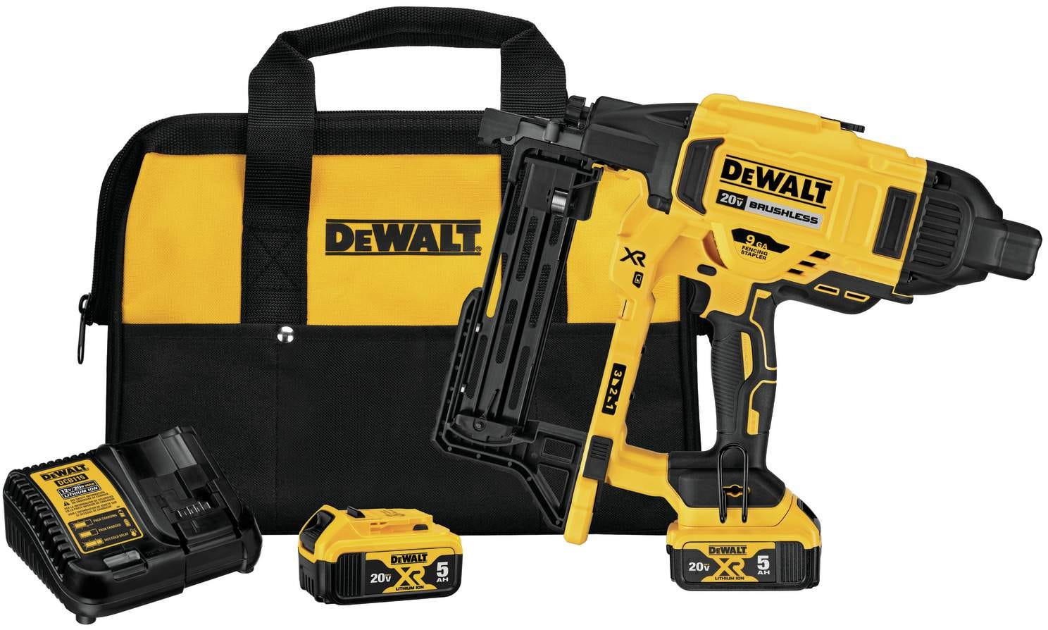 DeWALT DCFS950P2 20V MAX XR Brushless 9-Gauge Fencing Stapler 5.0Ah Kit