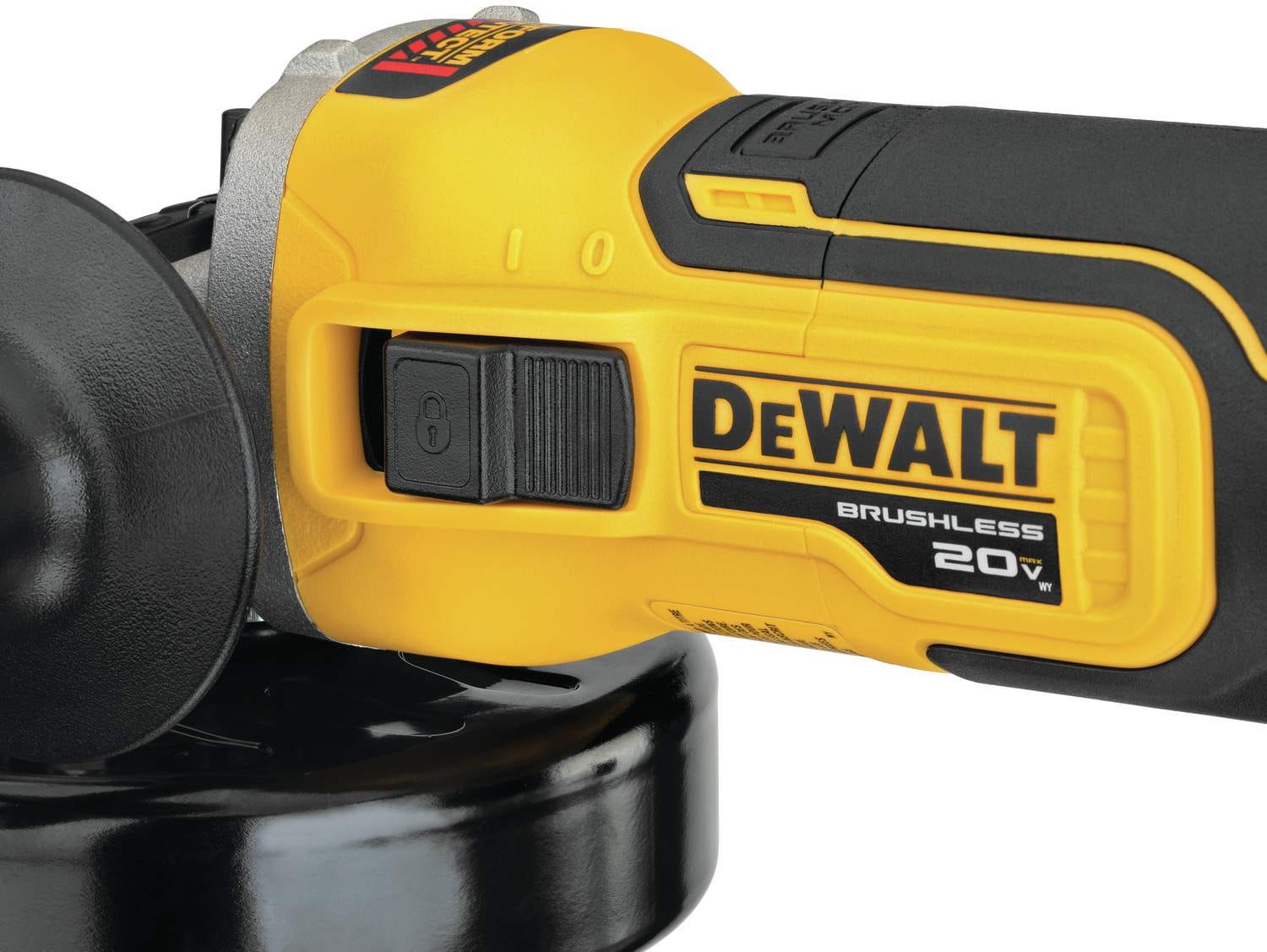 DeWalt DCG405B 20V MAX XR 4-1/2" Slide Switch Small Angle Grinder With Kickback Brake, Tool Only