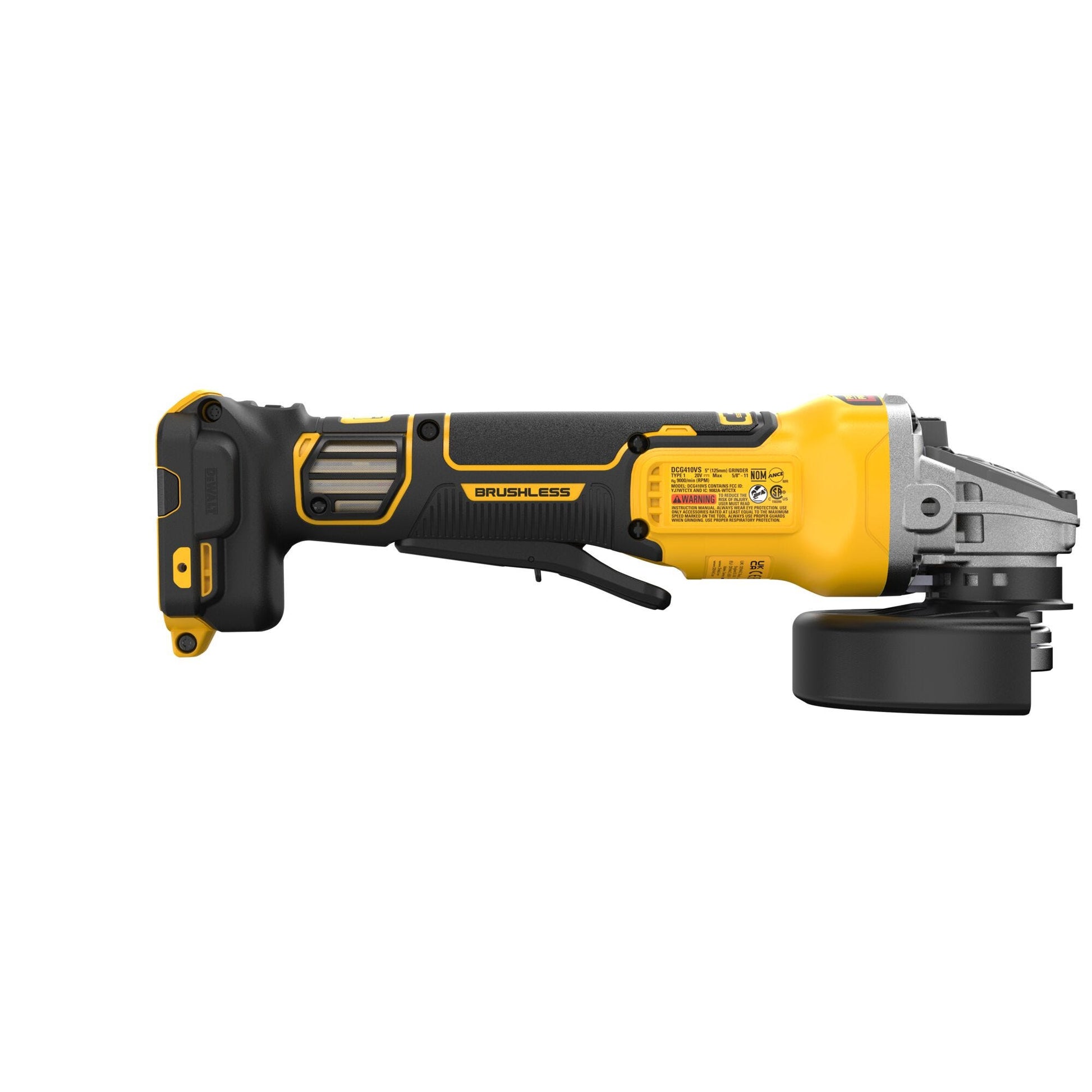 DeWalt DCG410VSB 20V MAX XR Brushless Variable Speed 4-1/2" / 5" Angle Grinder w/ Paddle Switch, Tool Only