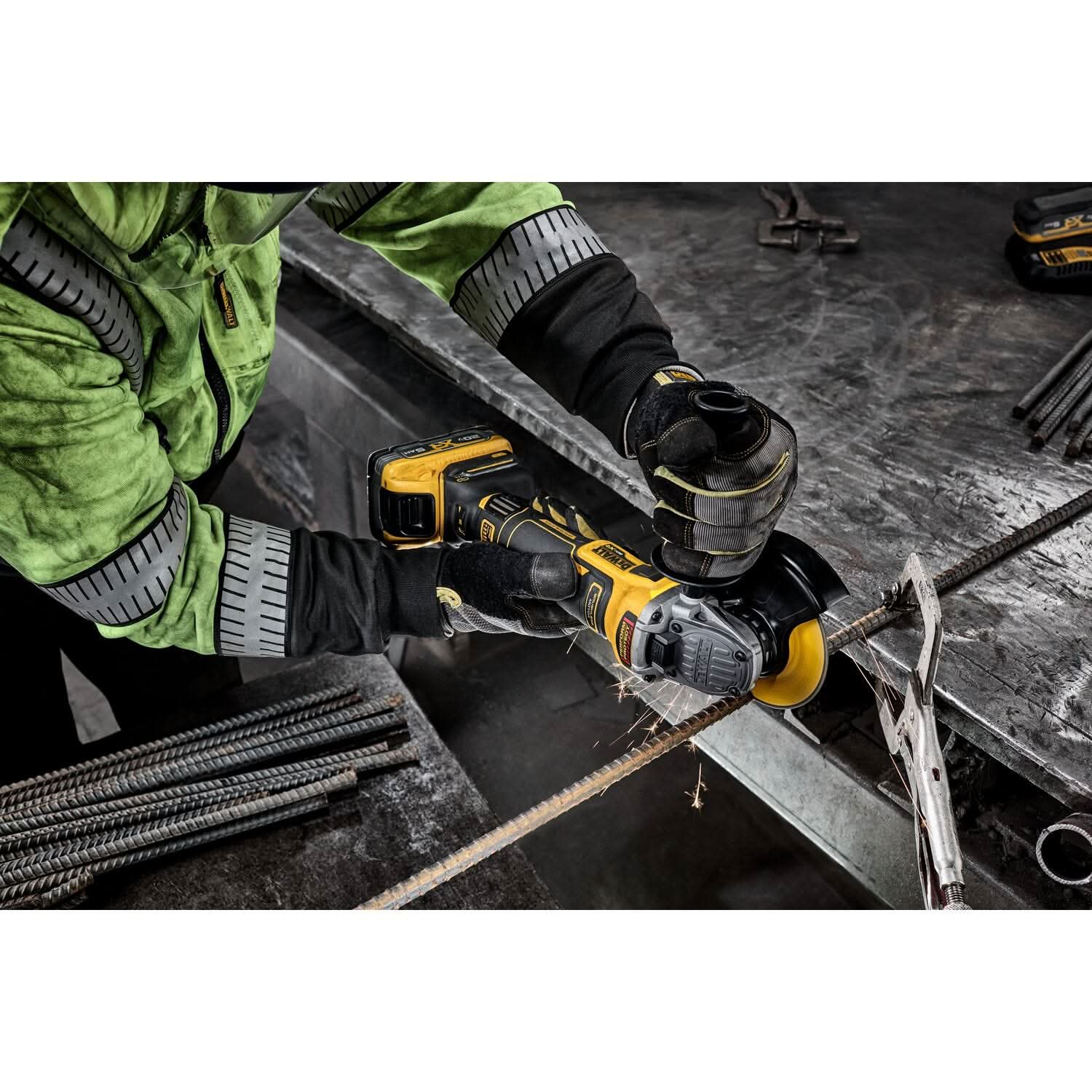 DeWalt DCG411VSB 20V MAX* XR Brushless 4-1/2 in. - 5 in. Variable Speed Slide Switch Grinder, Tool Only
