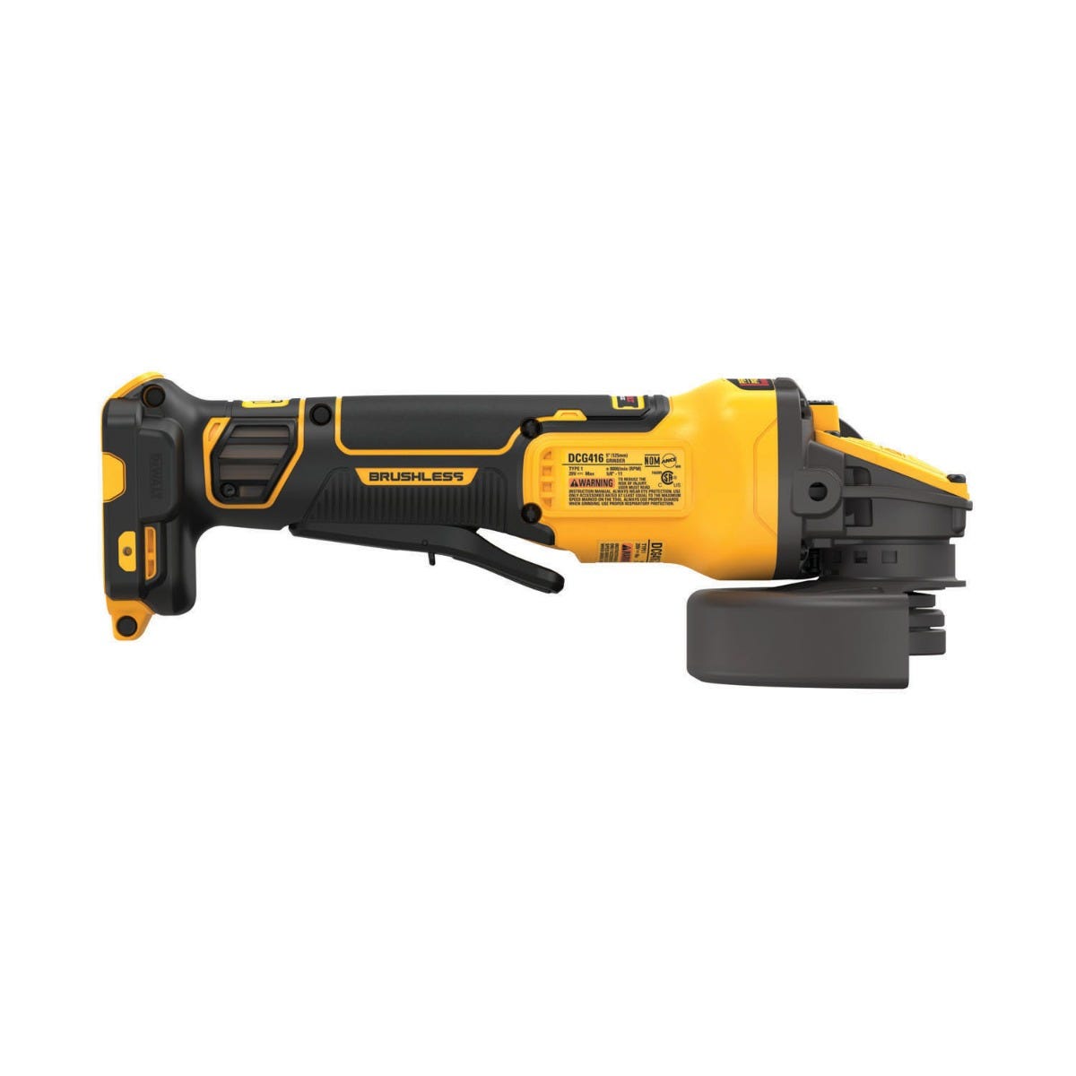 DEWALT DCG416B 20V MAX FlexVOLT Advantage XR Brushless Paddle Switch 5-Inch Small Angle Gringer, Tool Only