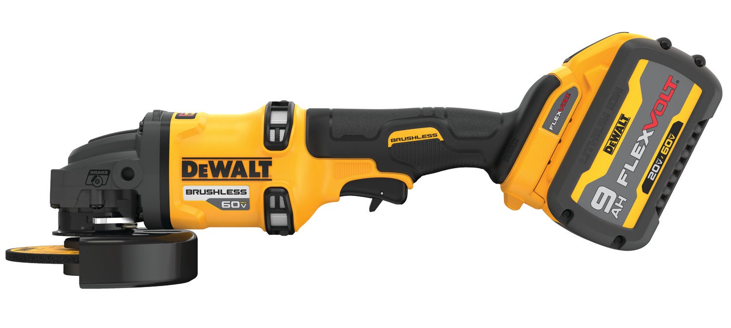 DeWalt DCG418X1 Flexvolt 60V MAX Brushless 4-1/2" - 6" Cordless Grinder With Kickback Brake 9.0Ah Kit