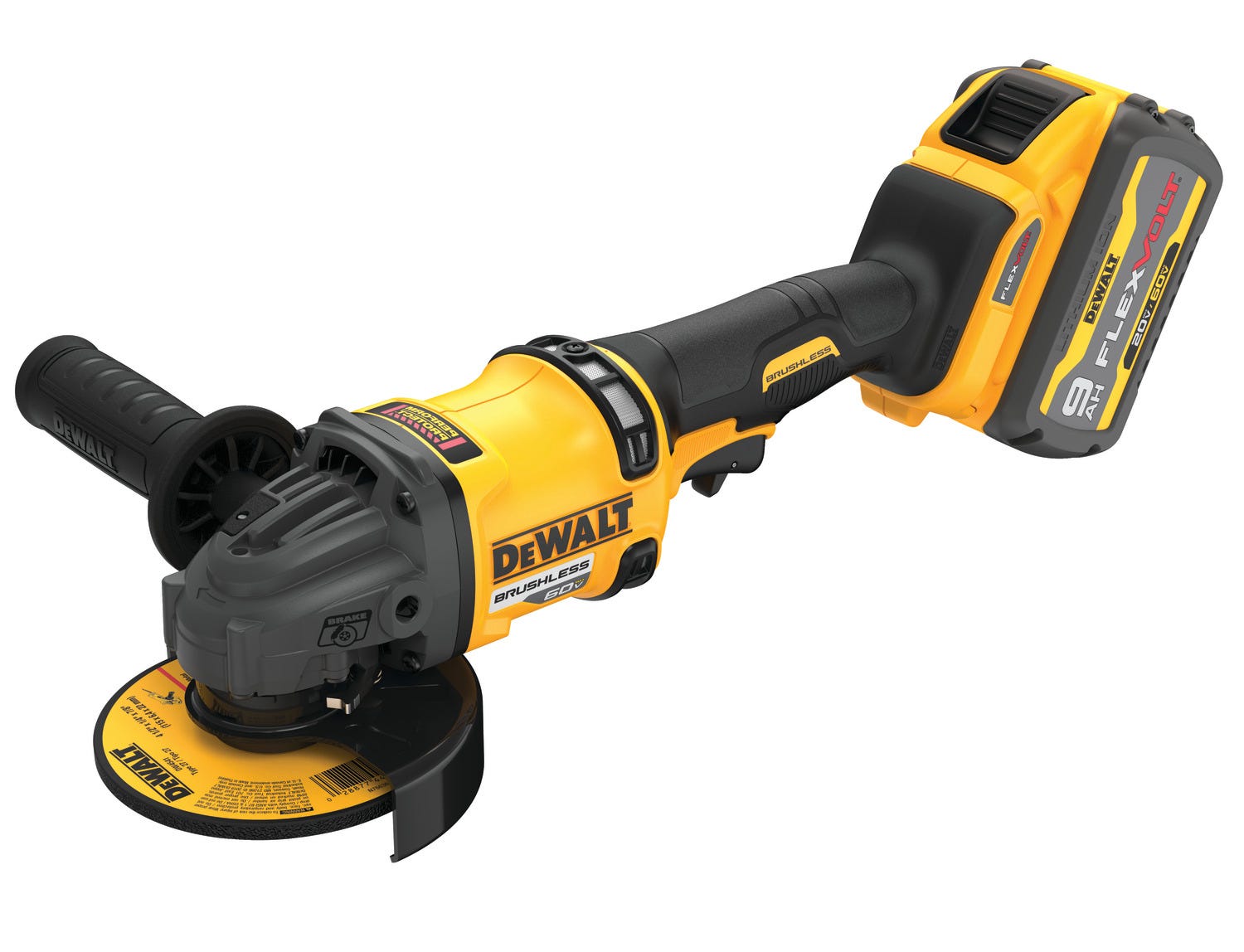DeWalt DCG418X1 Flexvolt 60V MAX Brushless 4-1/2" - 6" Cordless Grinder With Kickback Brake 9.0Ah Kit