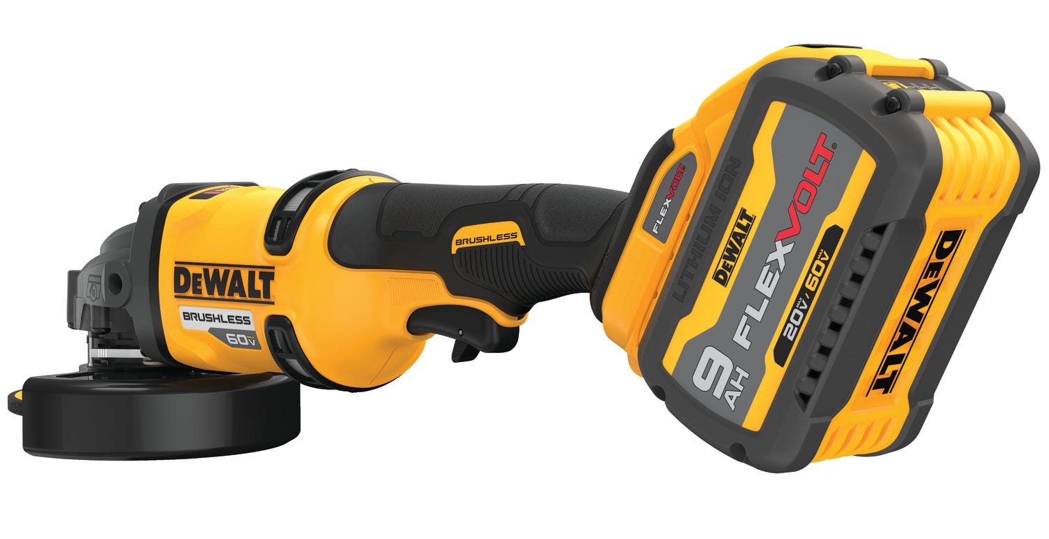DeWalt DCG418X1 Flexvolt 60V MAX Brushless 4-1/2" - 6" Cordless Grinder With Kickback Brake 9.0Ah Kit