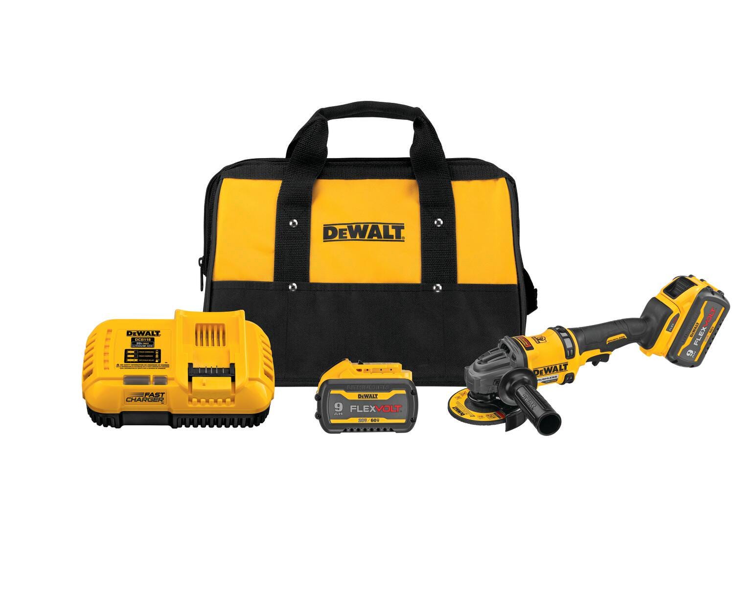 DeWalt DCG418X2 FLEXVOLT 60V MAX Brushless 4-1/2 in. - 6 in. Cordless Grinder 9.0Ah Kit