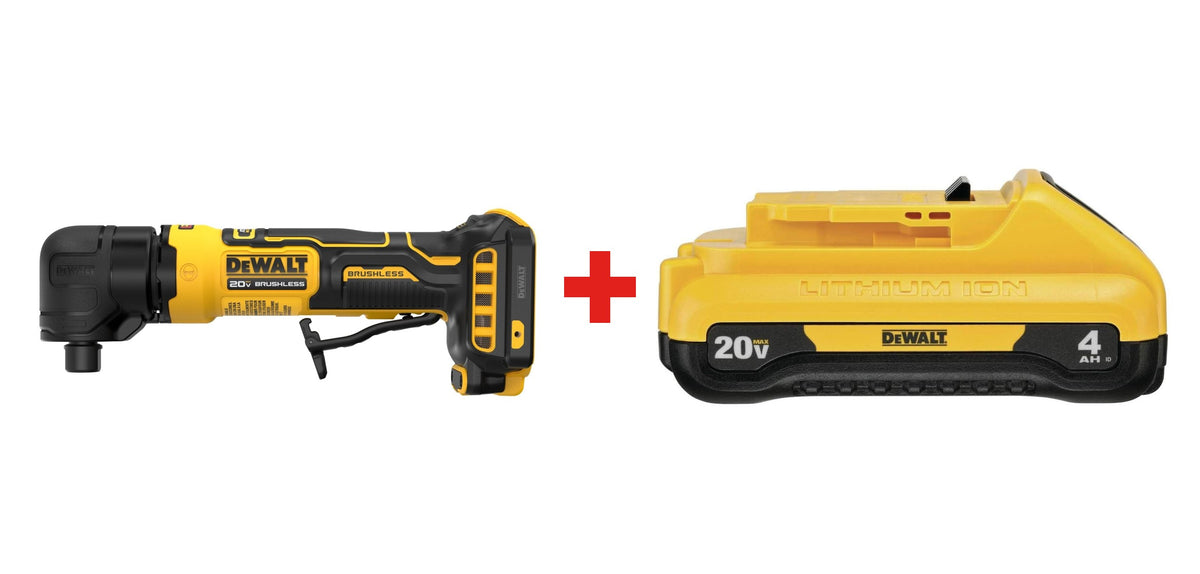 DeWALT DCG422B ATOMIC Right Angle Die Grinder plus DCB240 4.0Ah Compact Battery bundle