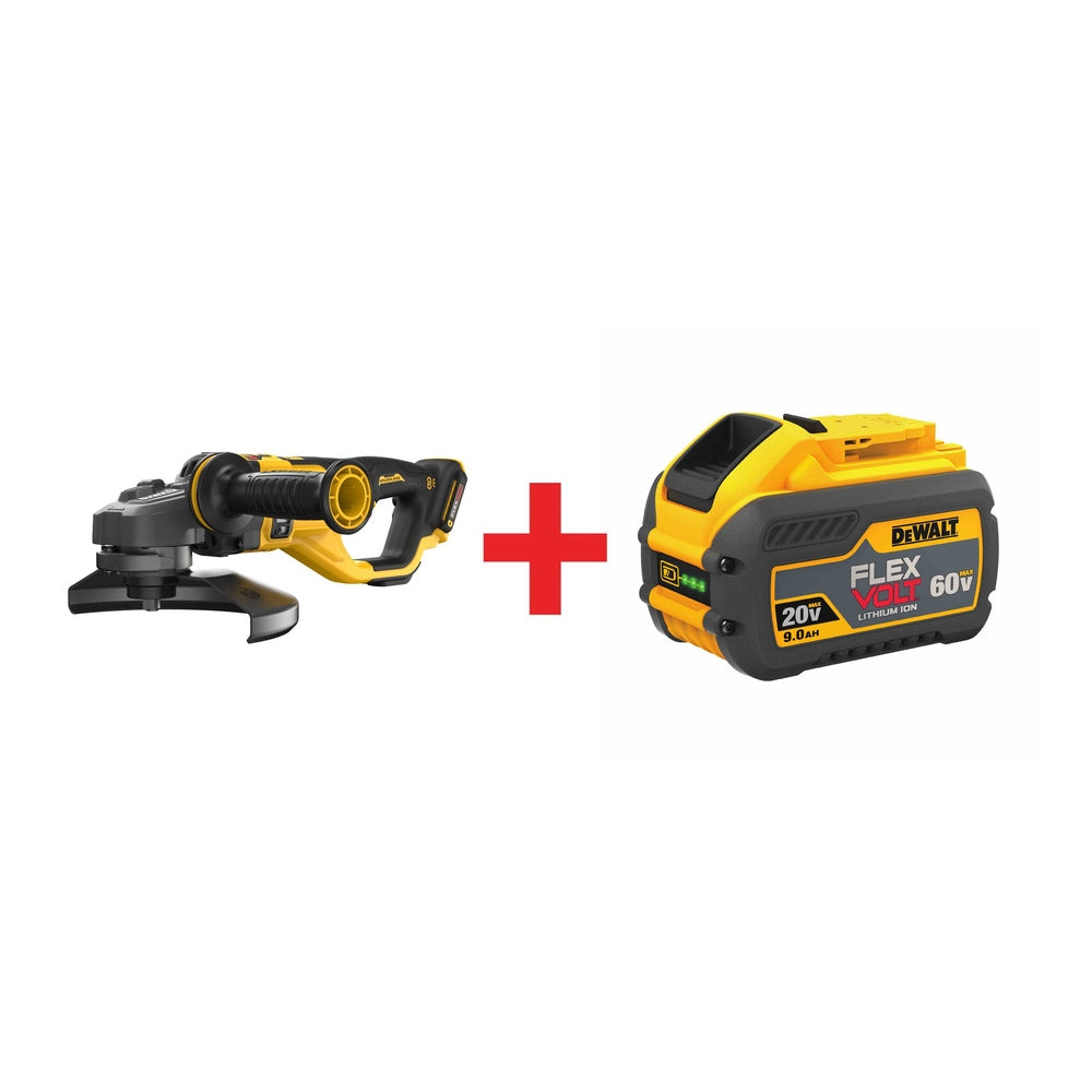 DeWalt 60V MAX 7 in. - 9 in. Large Angle Grinder with 20V/60V MAX FlexVolt 9.0Ah Battery