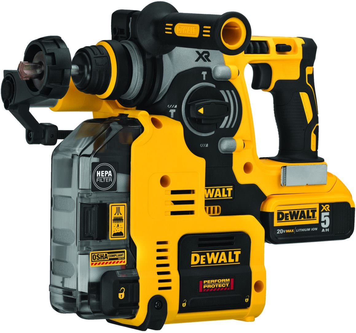 DeWalt DCH273P2DHO 20V Max XR Brushless 1" L-Shape SDS Plus Rotary Hammer Kit w/ Dust Extractor