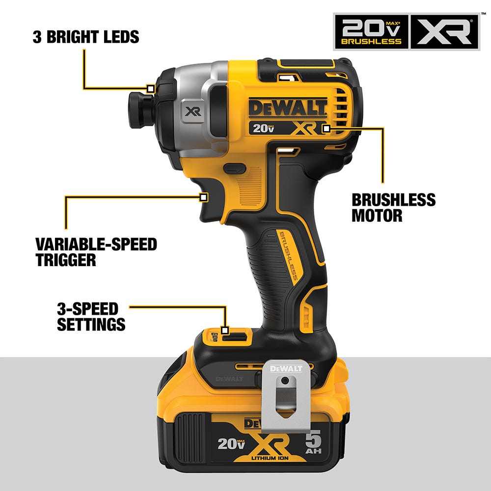 Dewalt DCK2100P2 20v Max Brushless Cordless 2-Tool Hammer Drill/Driver With Flexvolt Advantage 5.0Ah Kit