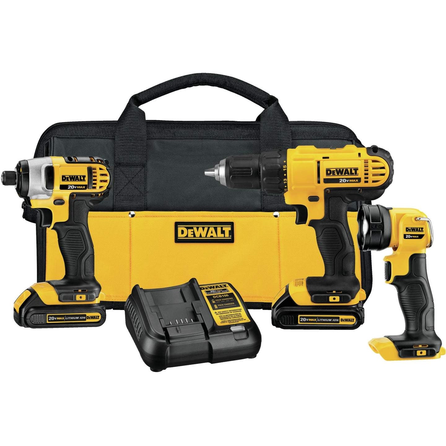 DeWalt DCK340C2 20V MAX 3-Piece Combo 1.5Ah Kit