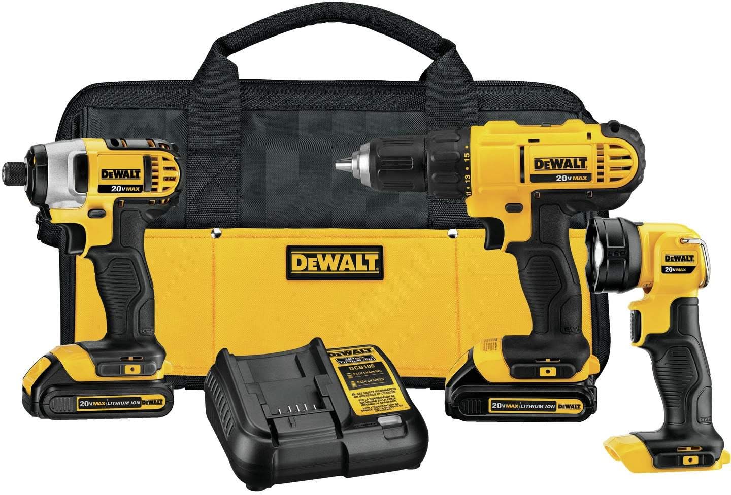 DeWalt DCK340C2 20V MAX 3-Piece Combo 1.5Ah Kit (PROMO)
