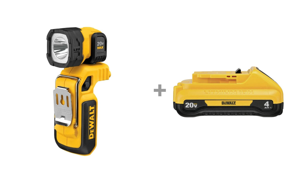 DeWALT DCL044 20V MAX LED Handheld Worklight with DCB240 20V MAX 4.0Ah Compact Battery