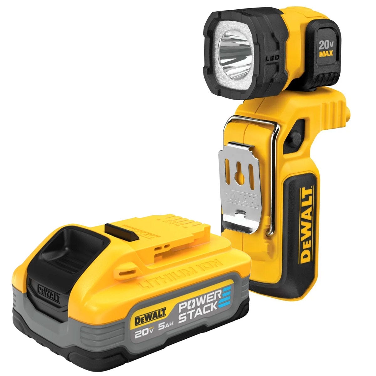 Dewalt DCL044 20V MAX 160 Lumen LED Handheld Worklight + 5.0Ah POWERSTACK Battery
