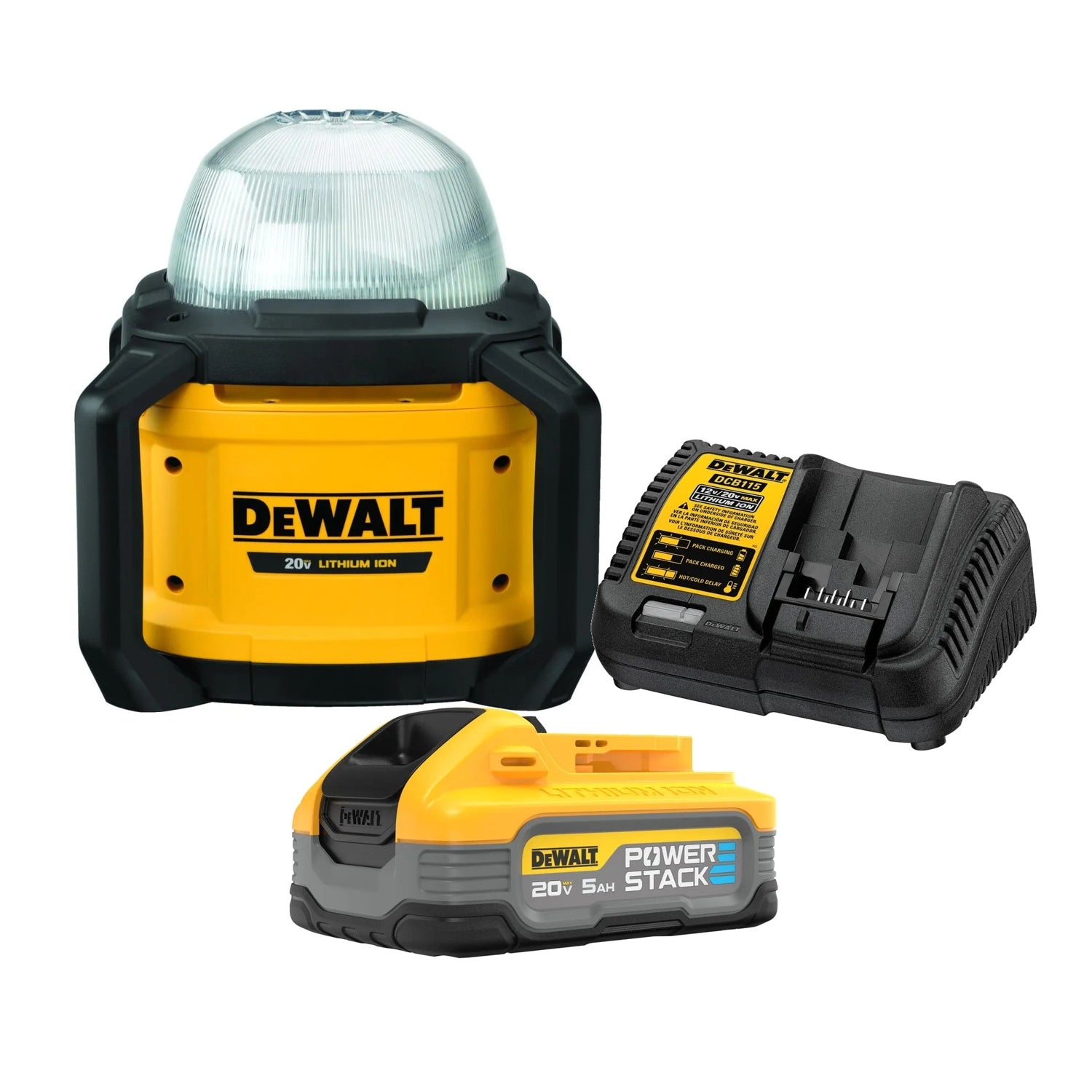 DeWalt POWERSTACK 5.0Ah Starter Kit w/ Tool Connect 20V Max All-Purpose Work Light, Tool Only