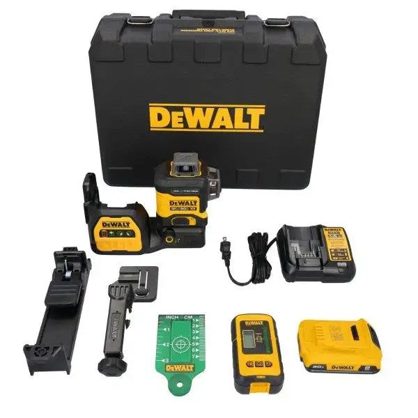 DeWalt DCLE34033D1 20V MAX XR 3x360 High Precision Green Laser Level 2.0Ah Kit