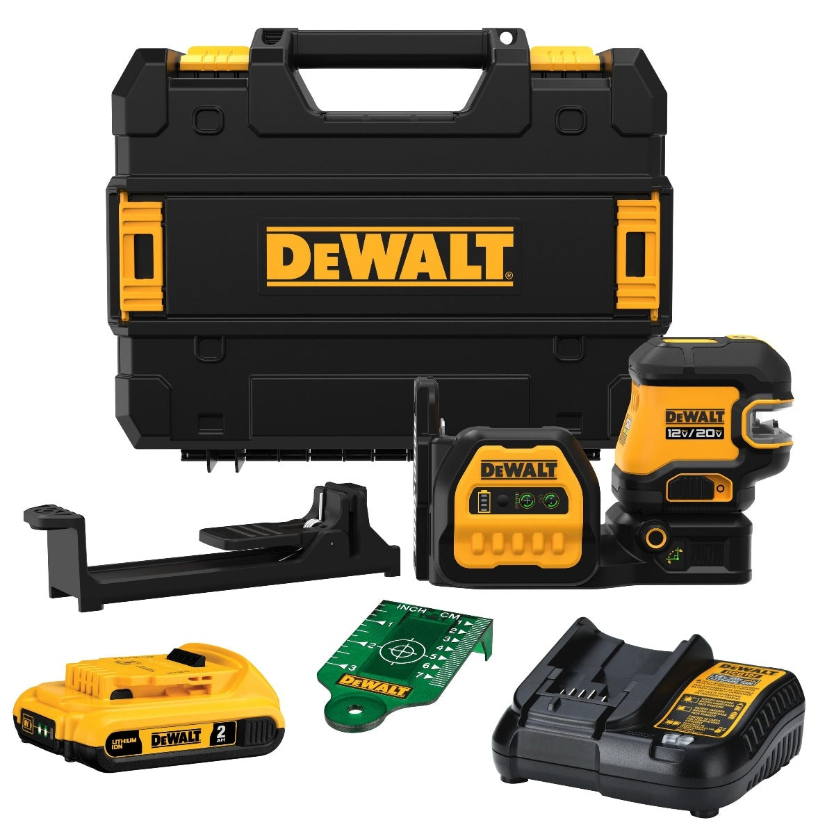 DeWalt DCLE34220G 12V / 20V MAX Cross Line 2-Spot Combo Green Laser 2.0Ah Kit