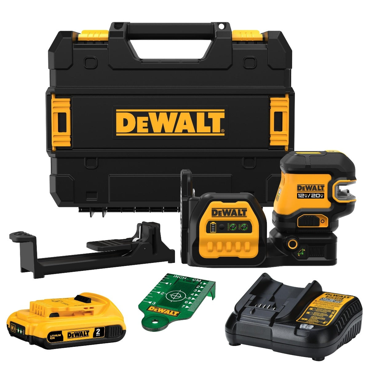 Dewalt DCLE34520G DEWALT 12V / 20V MAX Cross Line 5-Spot Combo Green Laser 2.0Ah Kit