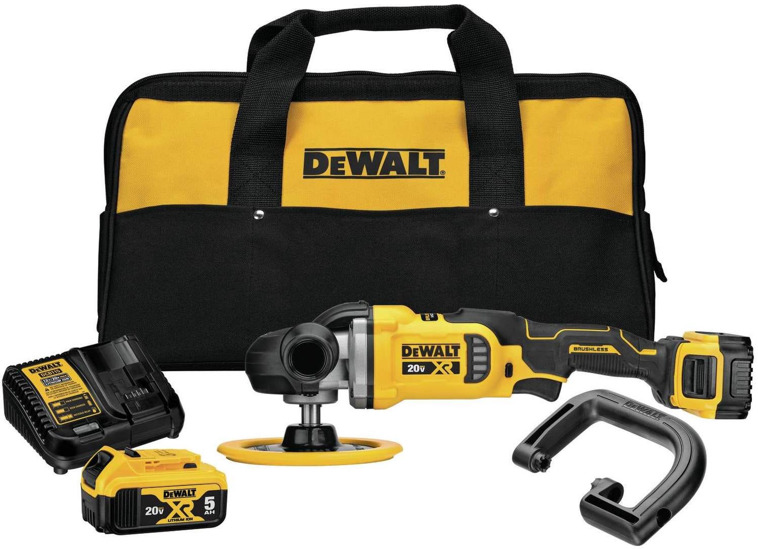 DeWalt DCM849P2 20V MAX XR 7-inch Cordless Variable Speed Rotary Polisher 5.0Ah Kit